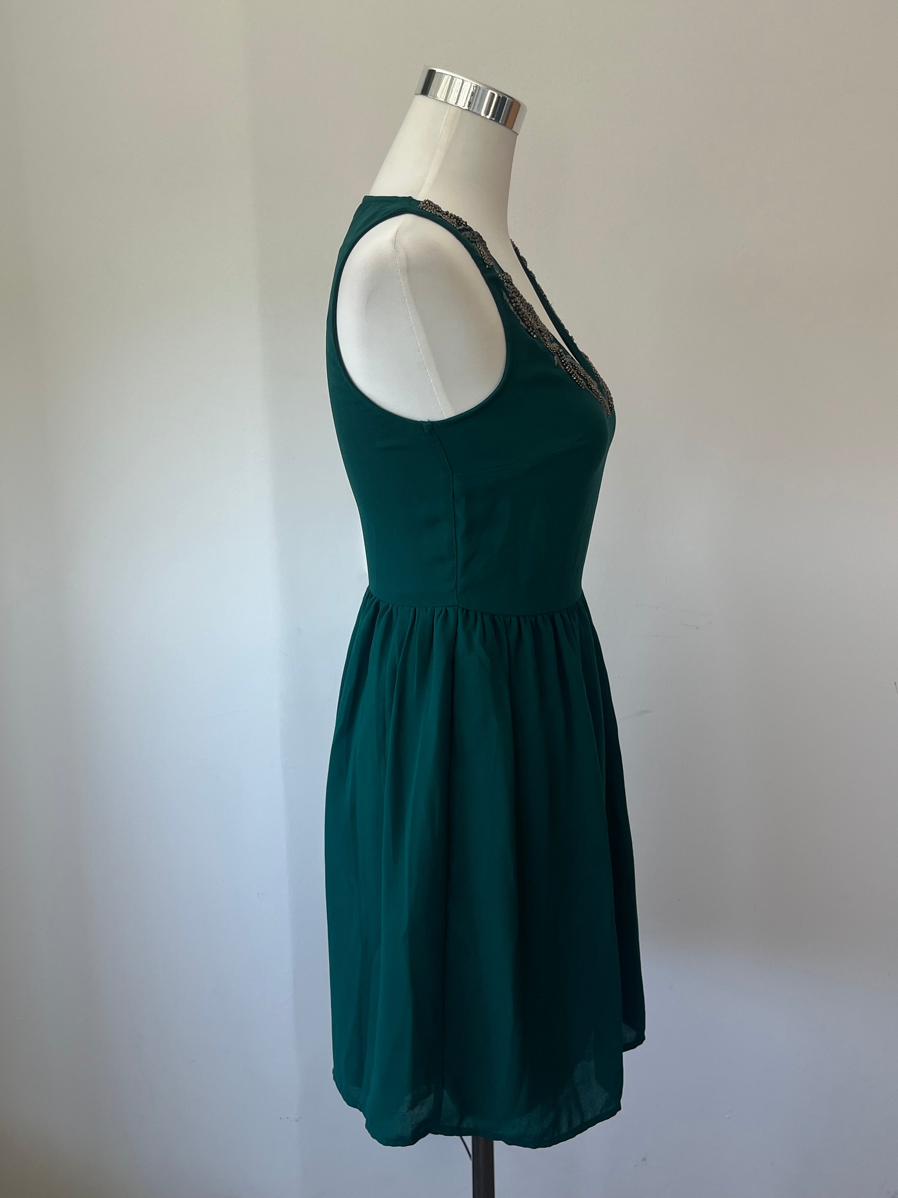 Zara TRF Kleid mit Perlen, Gr. S, Teal, Sehr guter Zustand