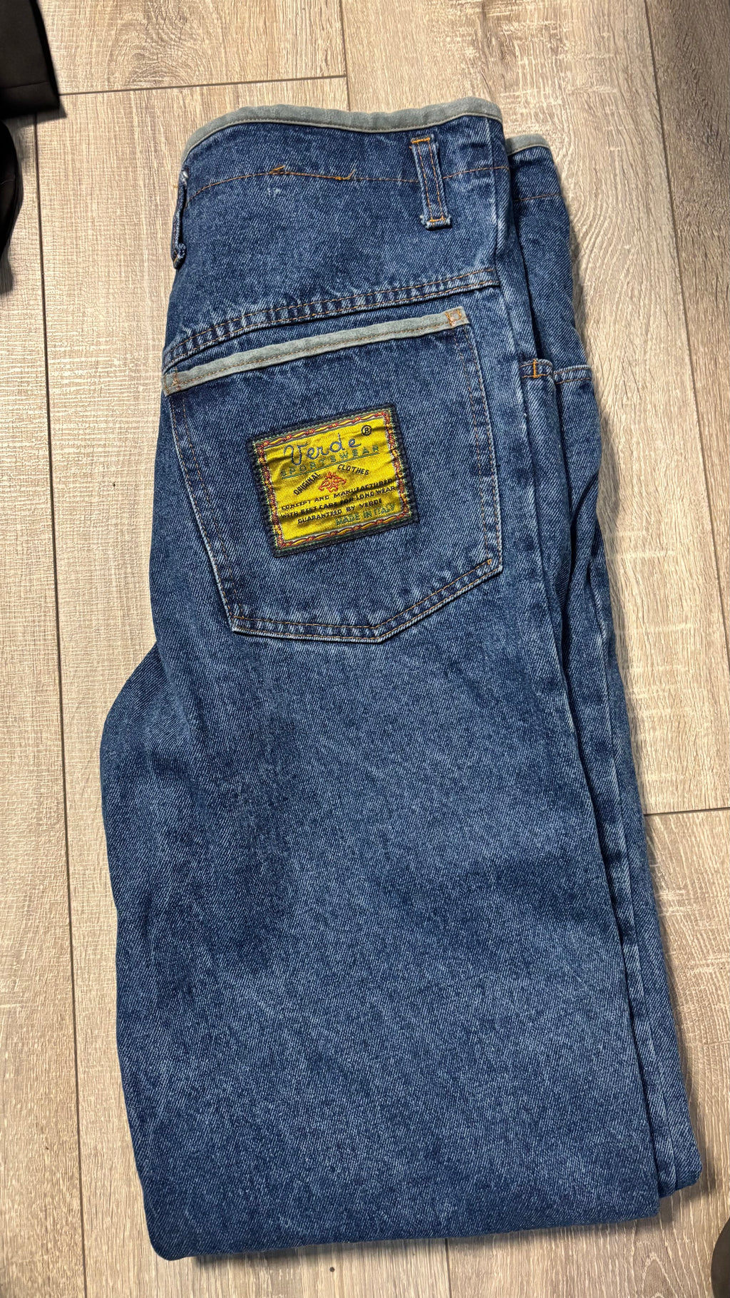 Verde Sport Jeans Blau High-Waist Tapered IT 40/W27 Sehr Gut