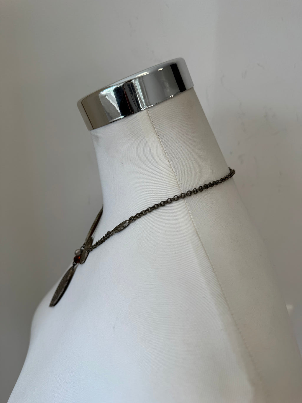 Konplott Leaf Pendant Long Necklace Silver Tone Metal 80-90cm Normal Use