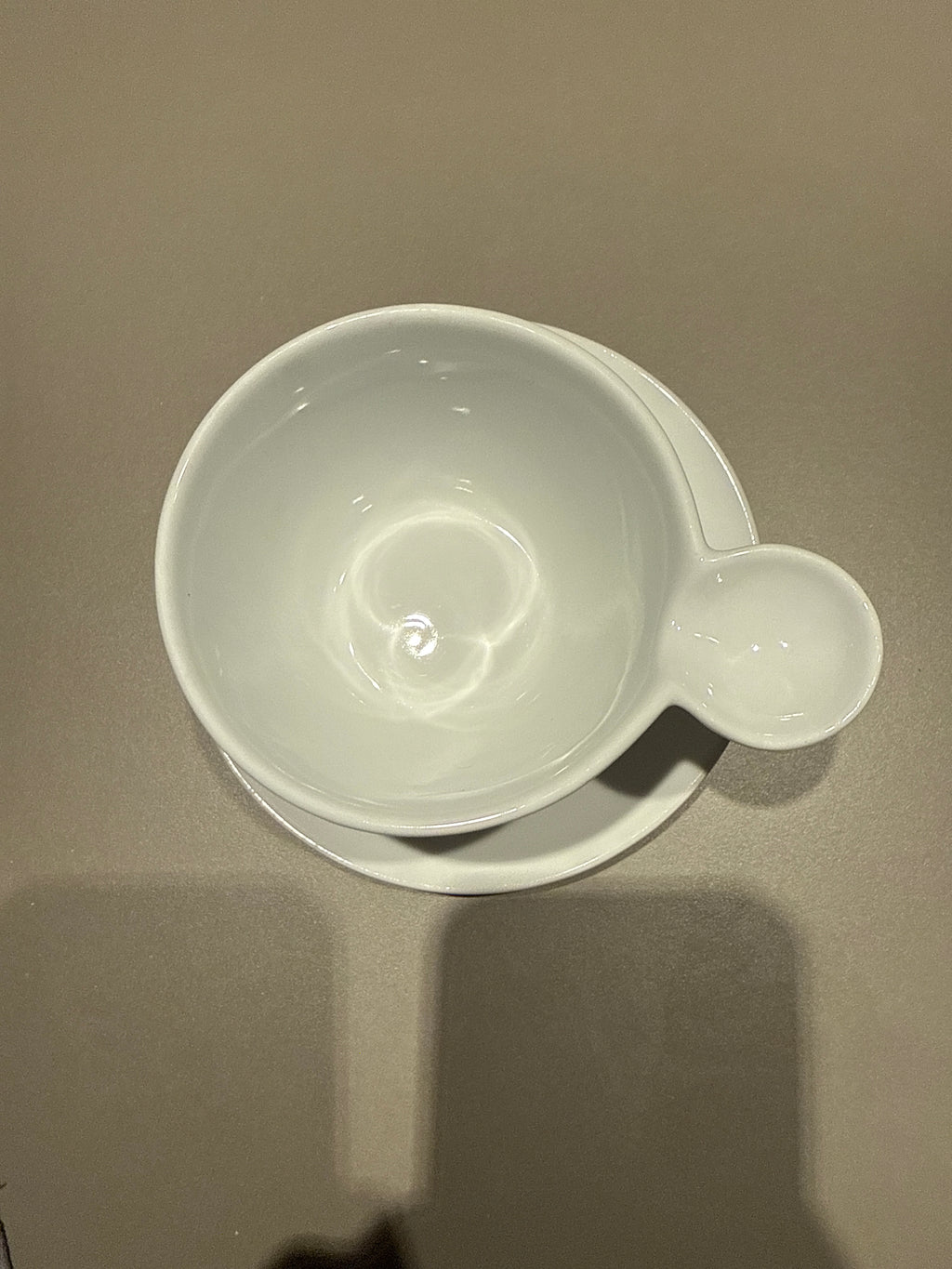 ASA SELECTION Grab-It Bowl 15 oz White Ceramic with Saucer, Good Condition