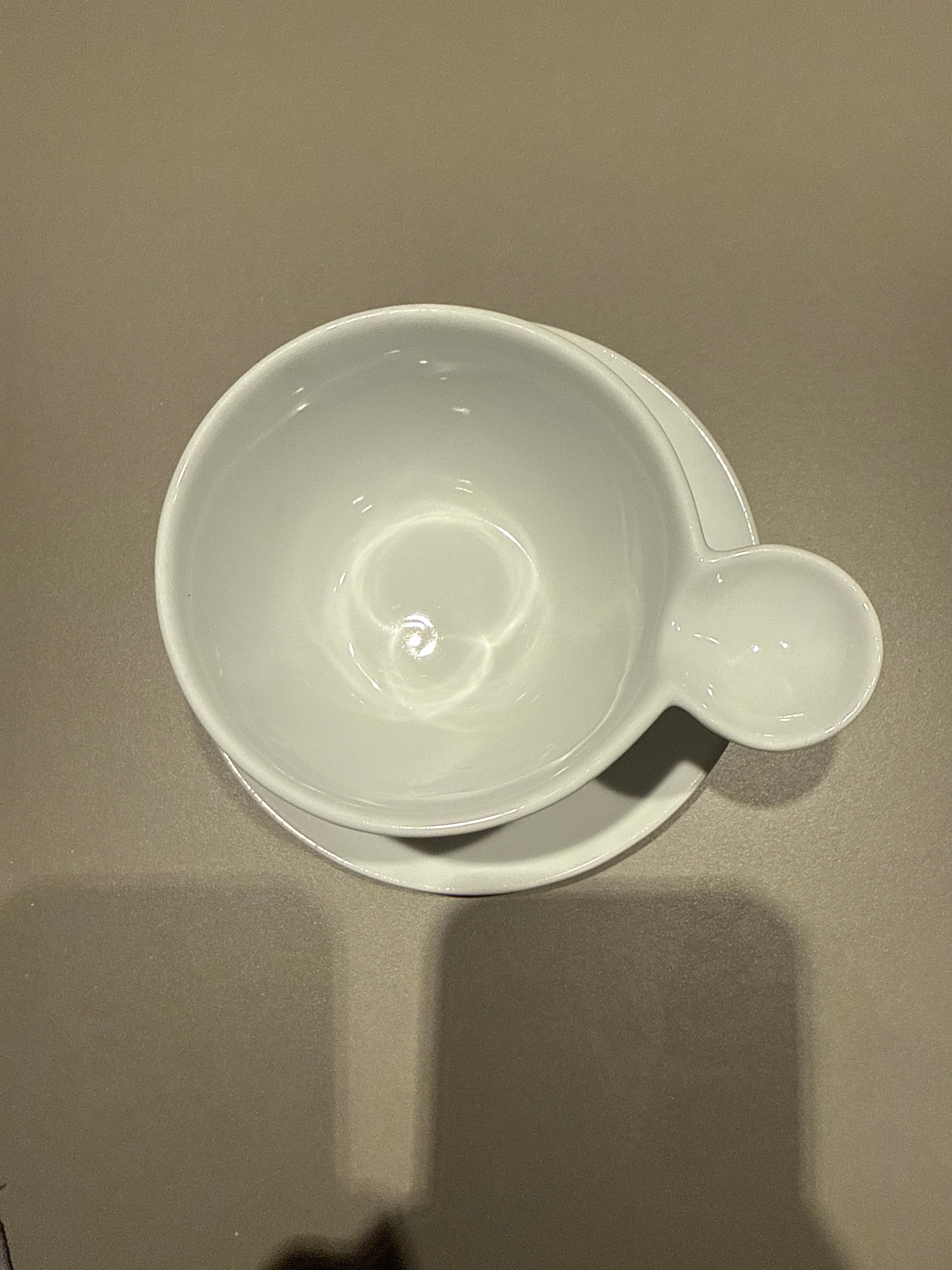 ASA SELECTION Grab-It Bowl 15 oz White Ceramic with Saucer, Good Condition