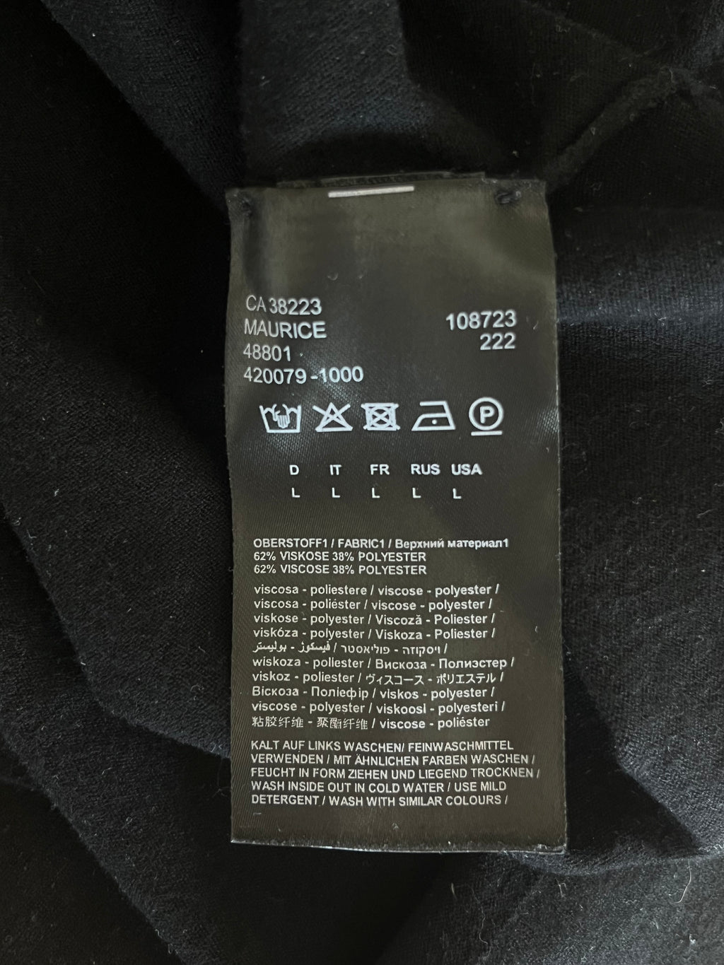 DRYKORN Drynamic Long-Sleeve Shirt, Black, Size L, Good Condition