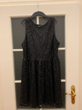 Gina Tricot Paillettenkleid – Schwarz, XL, Wie Neu