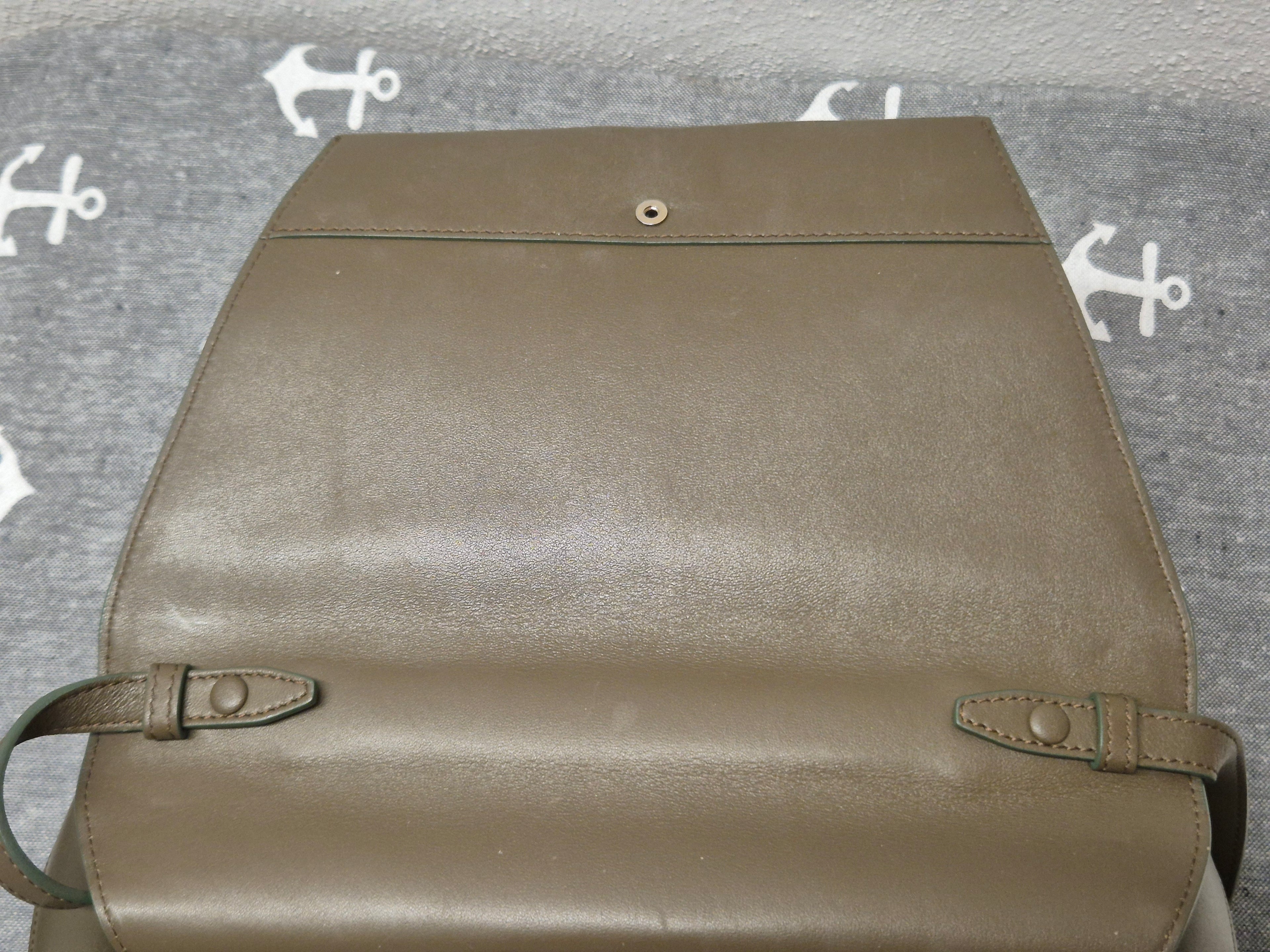 Roberto Cavalli Serpentine Bag, Olive Leather, Python Handle, Medium, Good