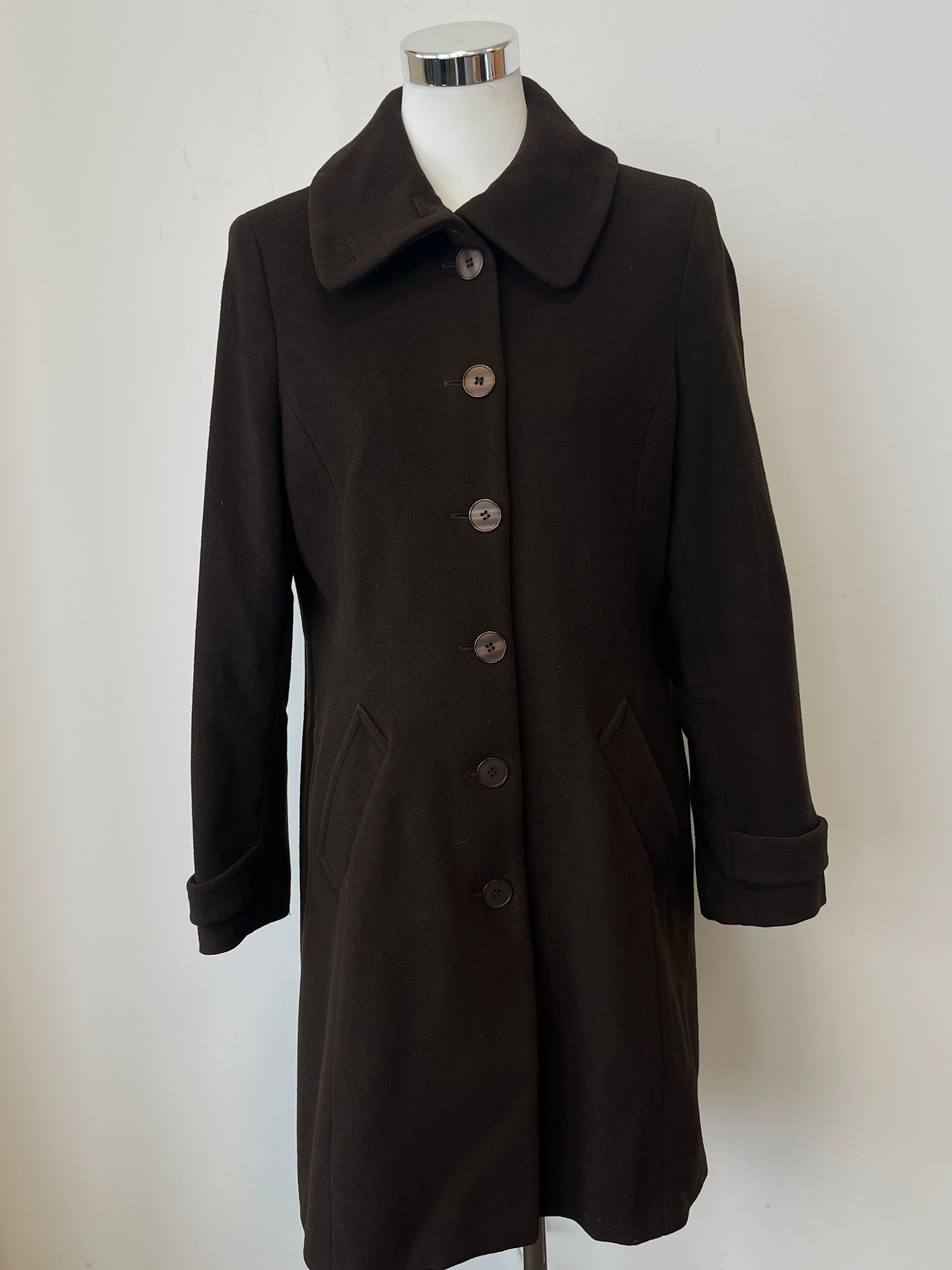 Newhouse Wollmix Car Coat Dunkelbraun Gr. 40 Sehr Gut