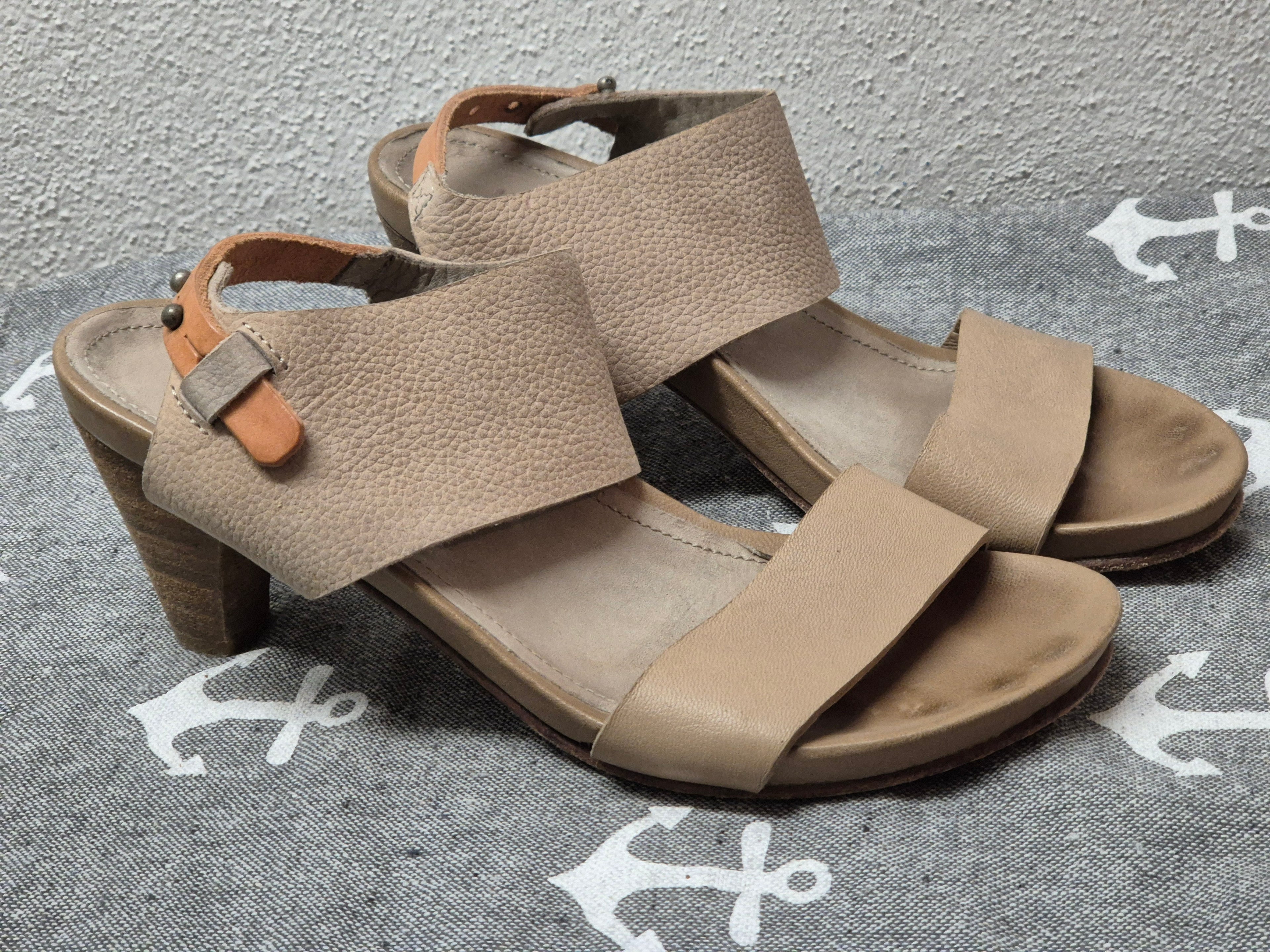 Humanoid Genuine Leather Sandals – Natural Beige, Size 38, Normal Use