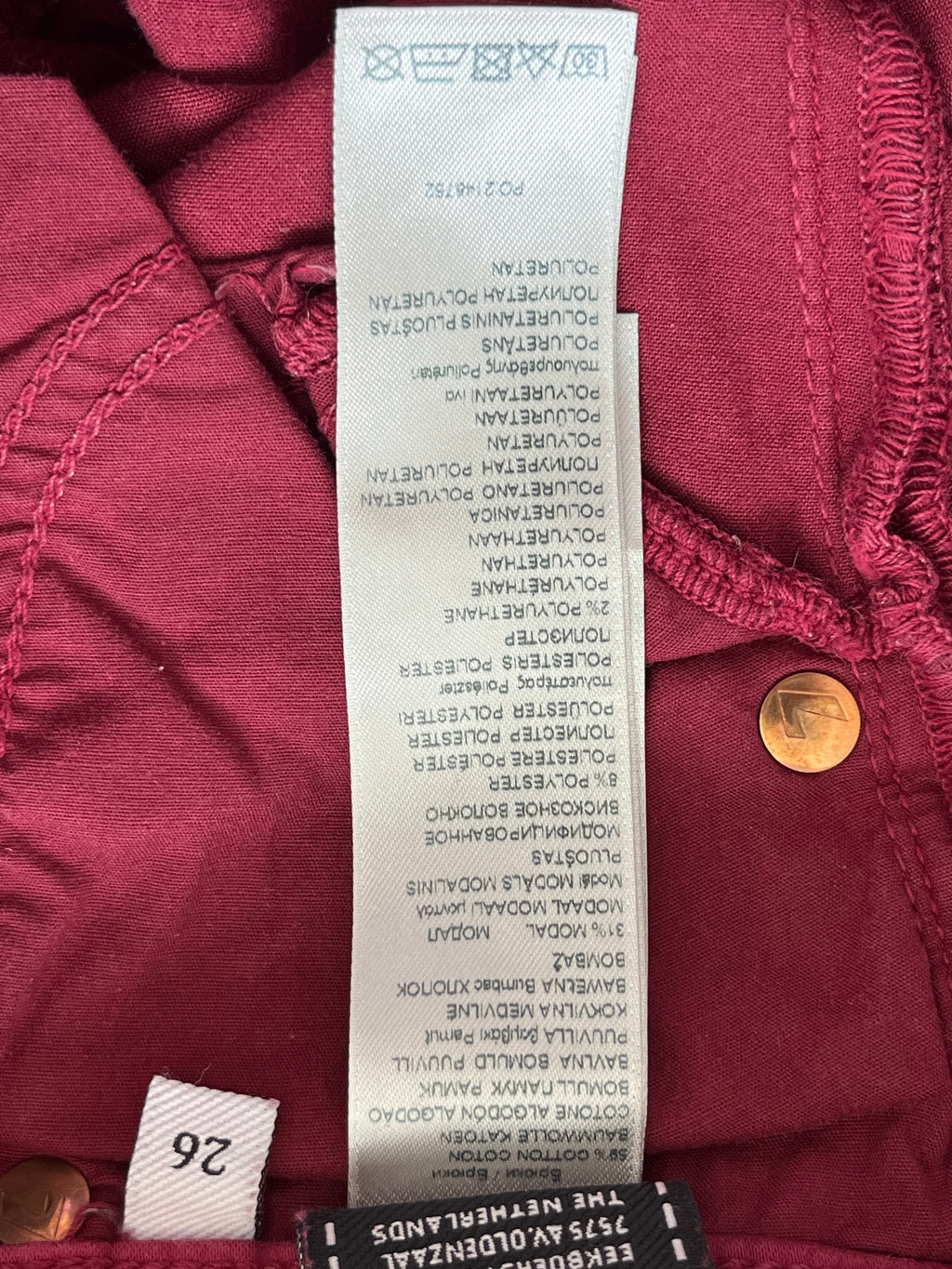 7 For All Mankind Skinny Jeans | Gr. 26 | Burgundy | Stretch | Guter Zustand