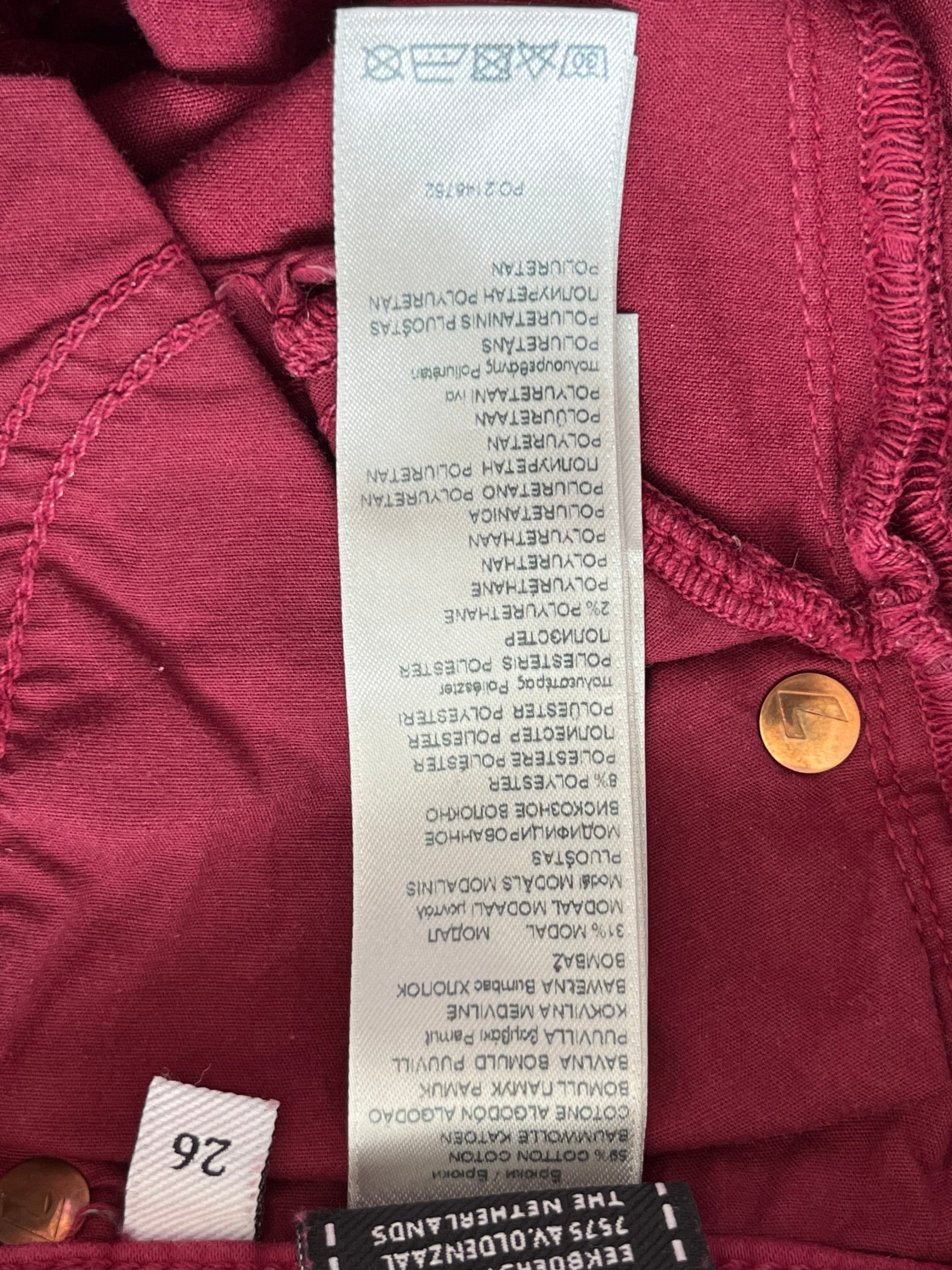 7 For All Mankind Skinny Jeans | Gr. 26 | Burgundy | Stretch | Guter Zustand