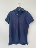 Polo Ralph Lauren Custom Fit Polo Shirt Navy Medium Cotton Good Condition