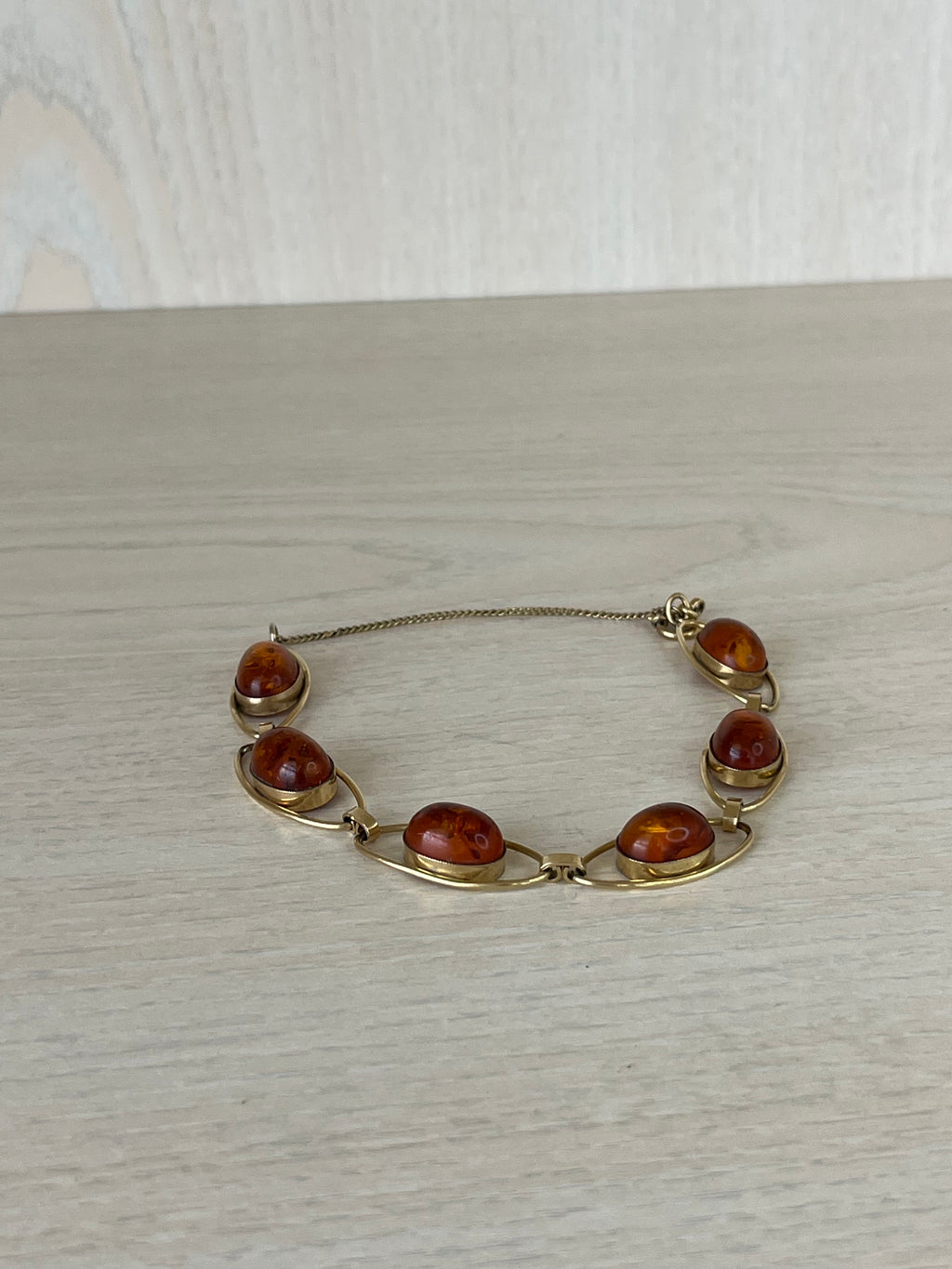 Vintage 925 Silber & Baltischer Bernstein Armband | 20 cm | Guter Zustand