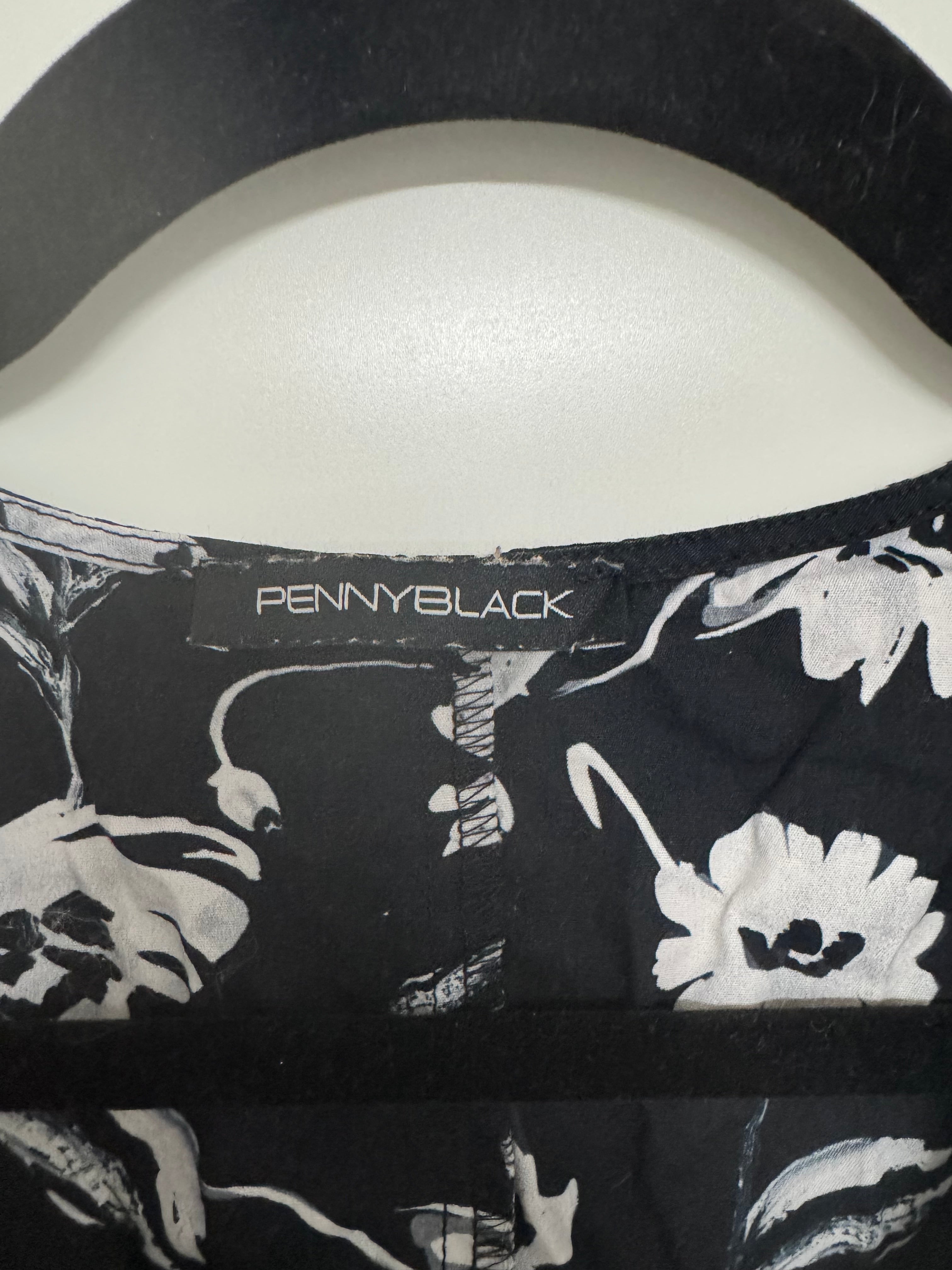 PennyBlack Kleid – Schwarz/Weiß, Blumenmuster, Gr. 38, guter Zustand