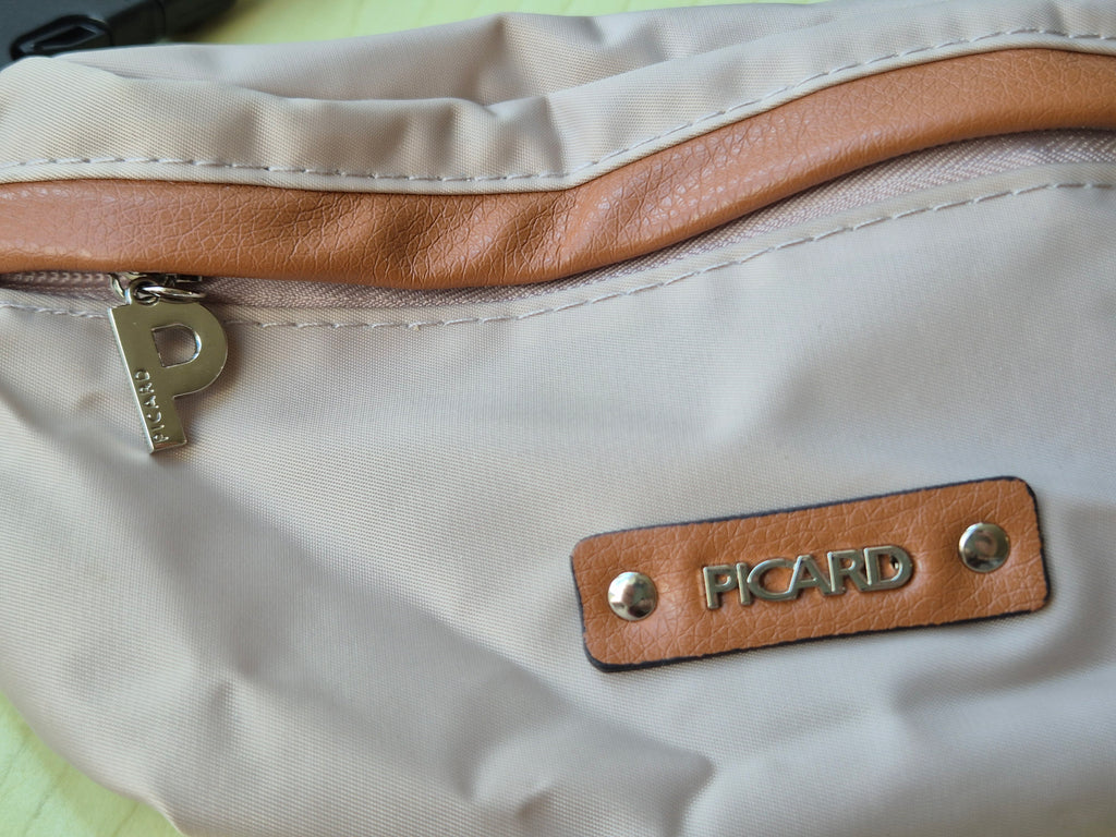 Picard Belt Bag, Nylon & Leather, Cream-Cognac, Small, Like New