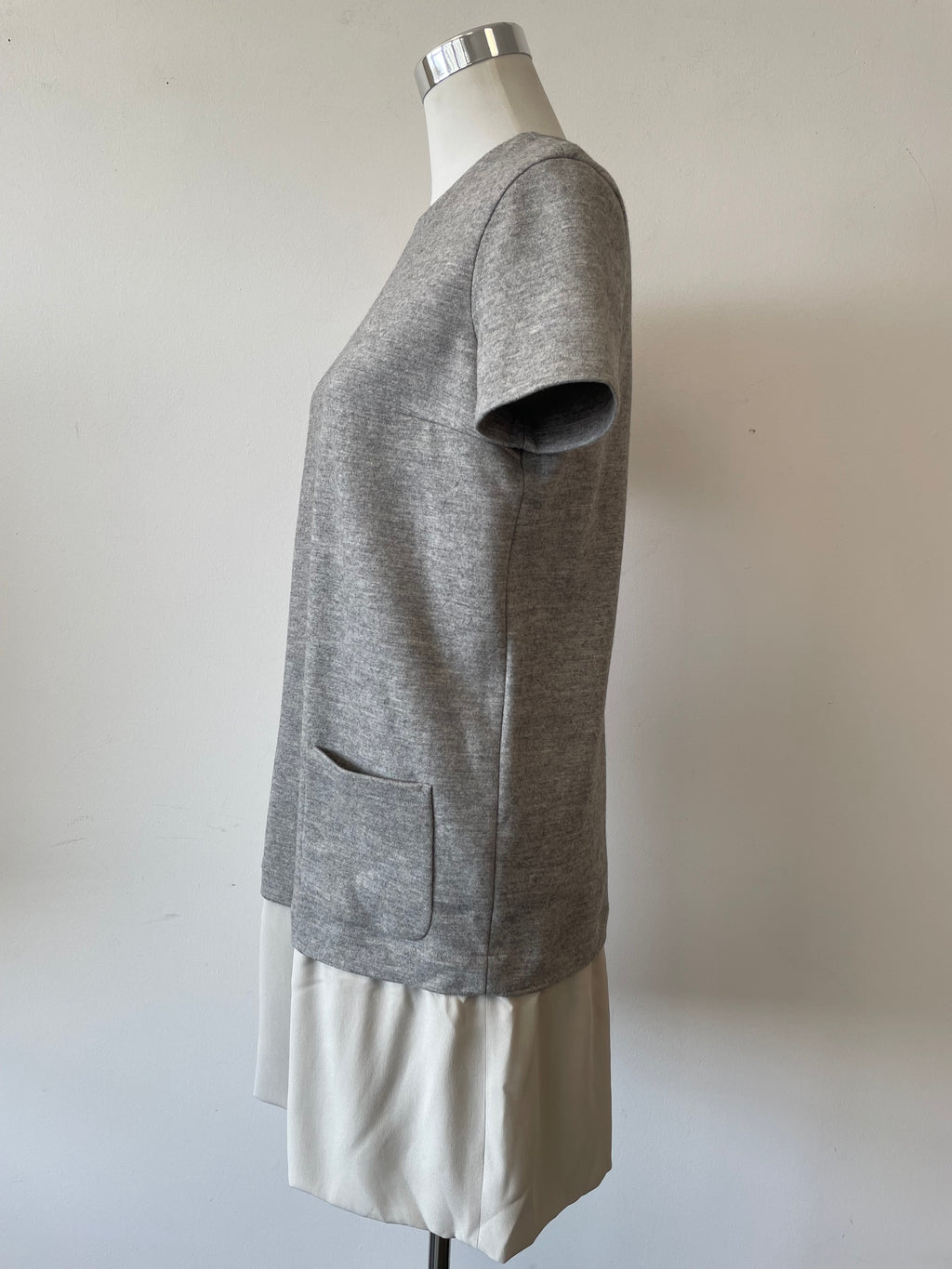 Brunello Cucinelli Kleid – Schurwolle, Grau, Größe L, Sehr Gut