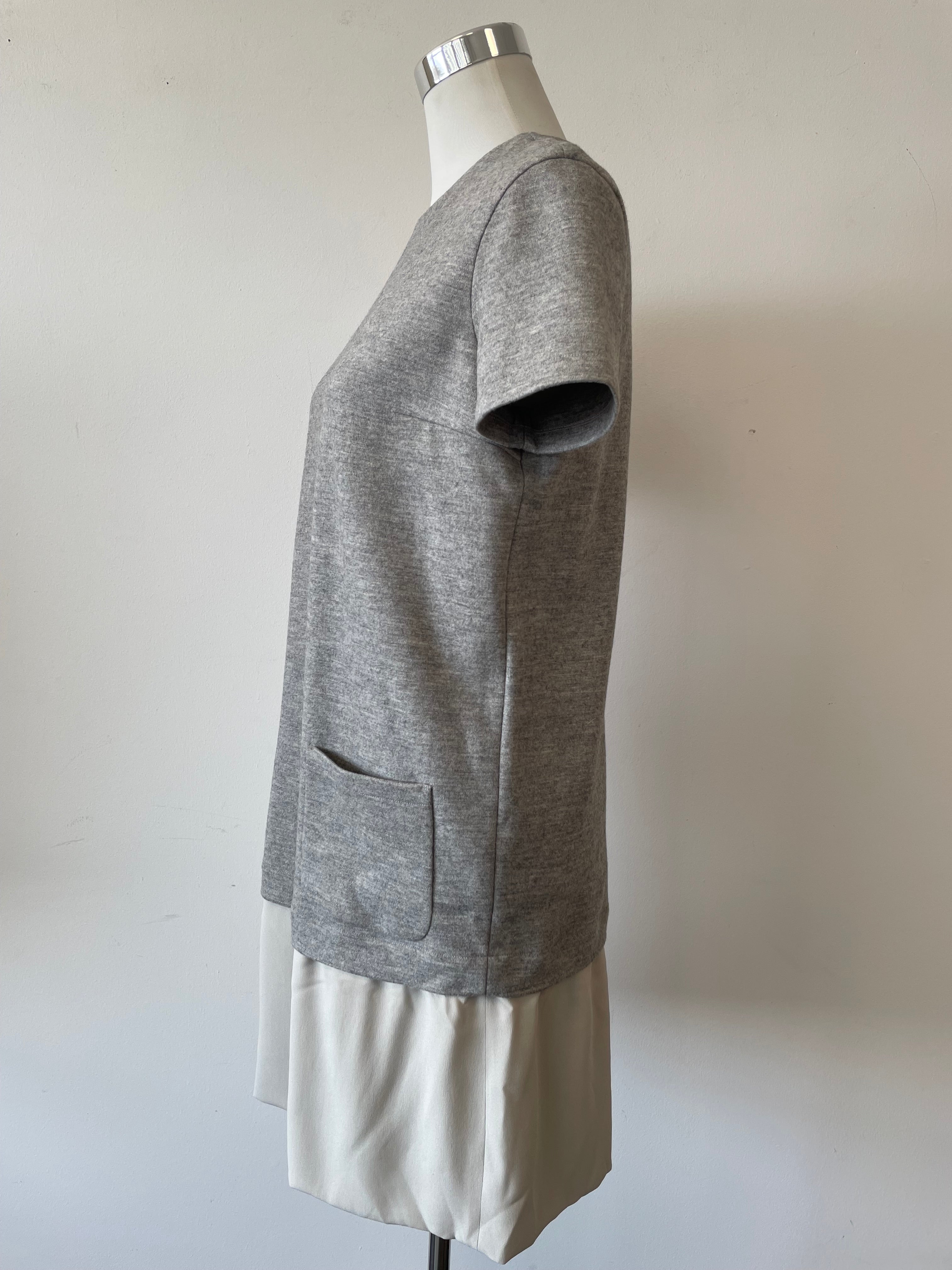 Brunello Cucinelli Kleid – Schurwolle, Grau, Größe L, Sehr Gut
