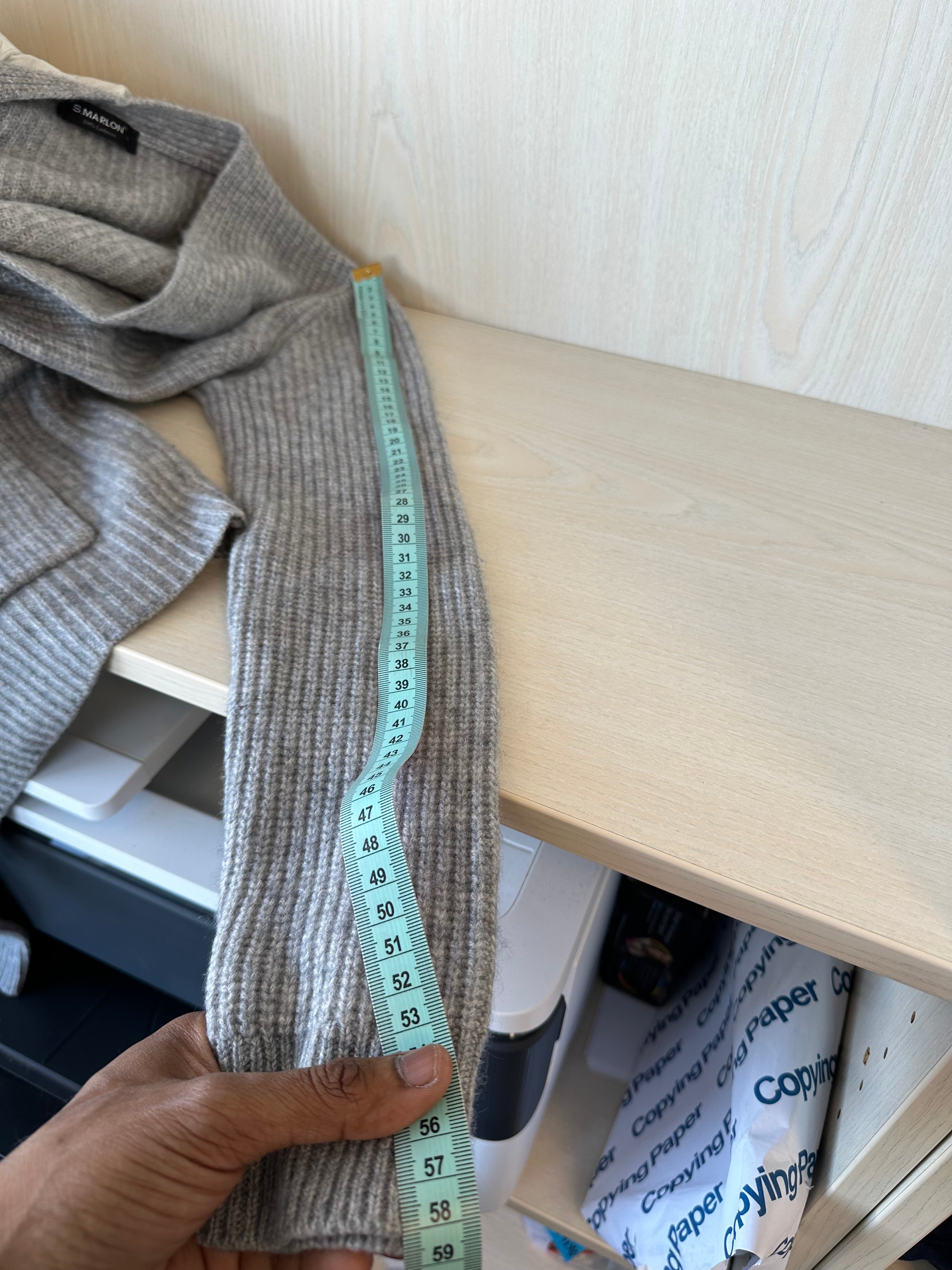 S. Marlon 100% Kaschmir Longline Cardigan S Hellgrau Sehr Gut