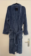Daniel Buchler Plush Bathrobe – Navy Blue, L/XL, Very Good Condition