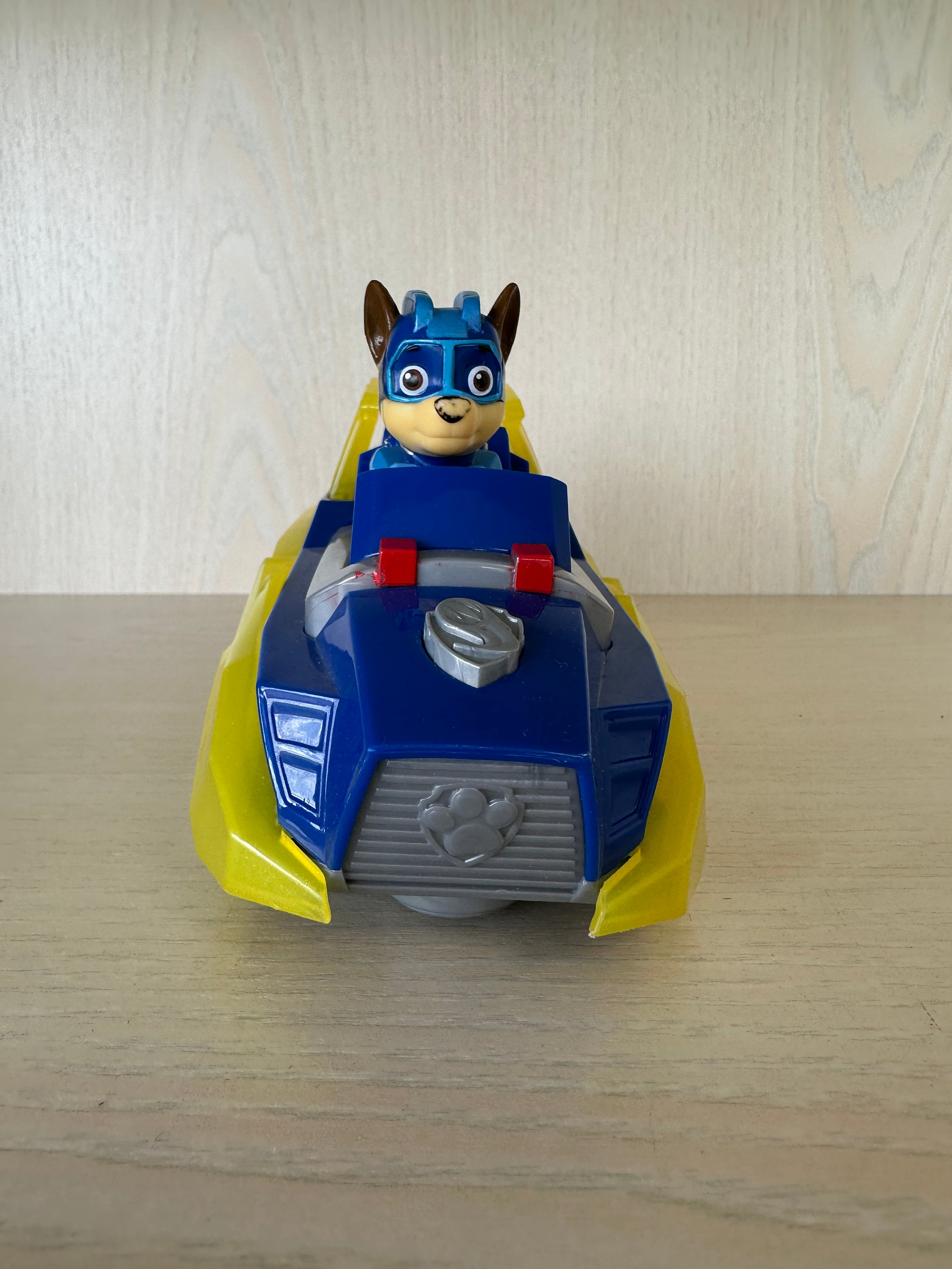Paw Patrol Mighty Pups Charged Up Chase Deluxe Fahrzeug + Figur, Blau, Sehr Gut