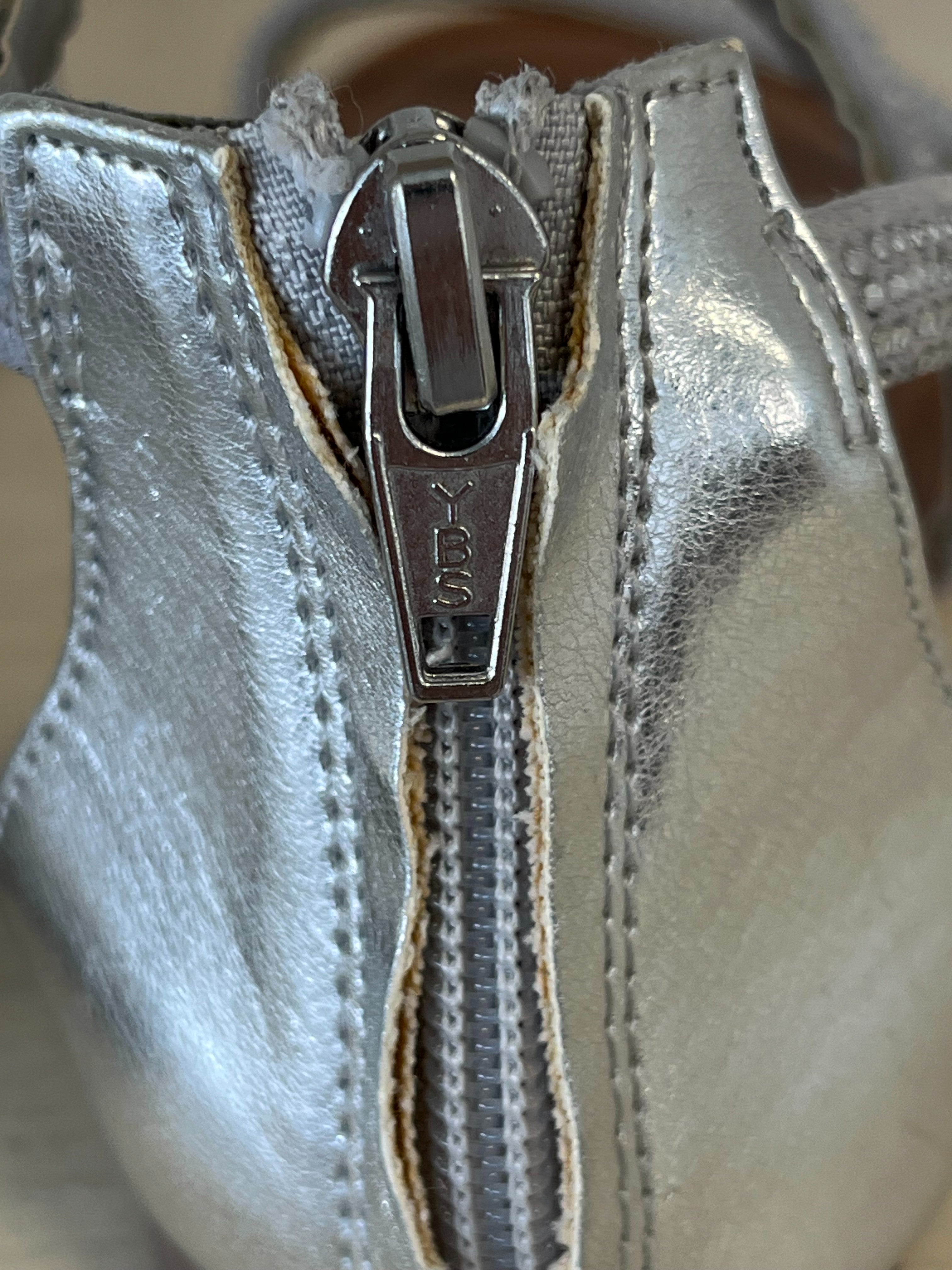 Massimo Sandalen mit Strass | Beige-Grau | Wie Neu | Gr. EU 7 1/2