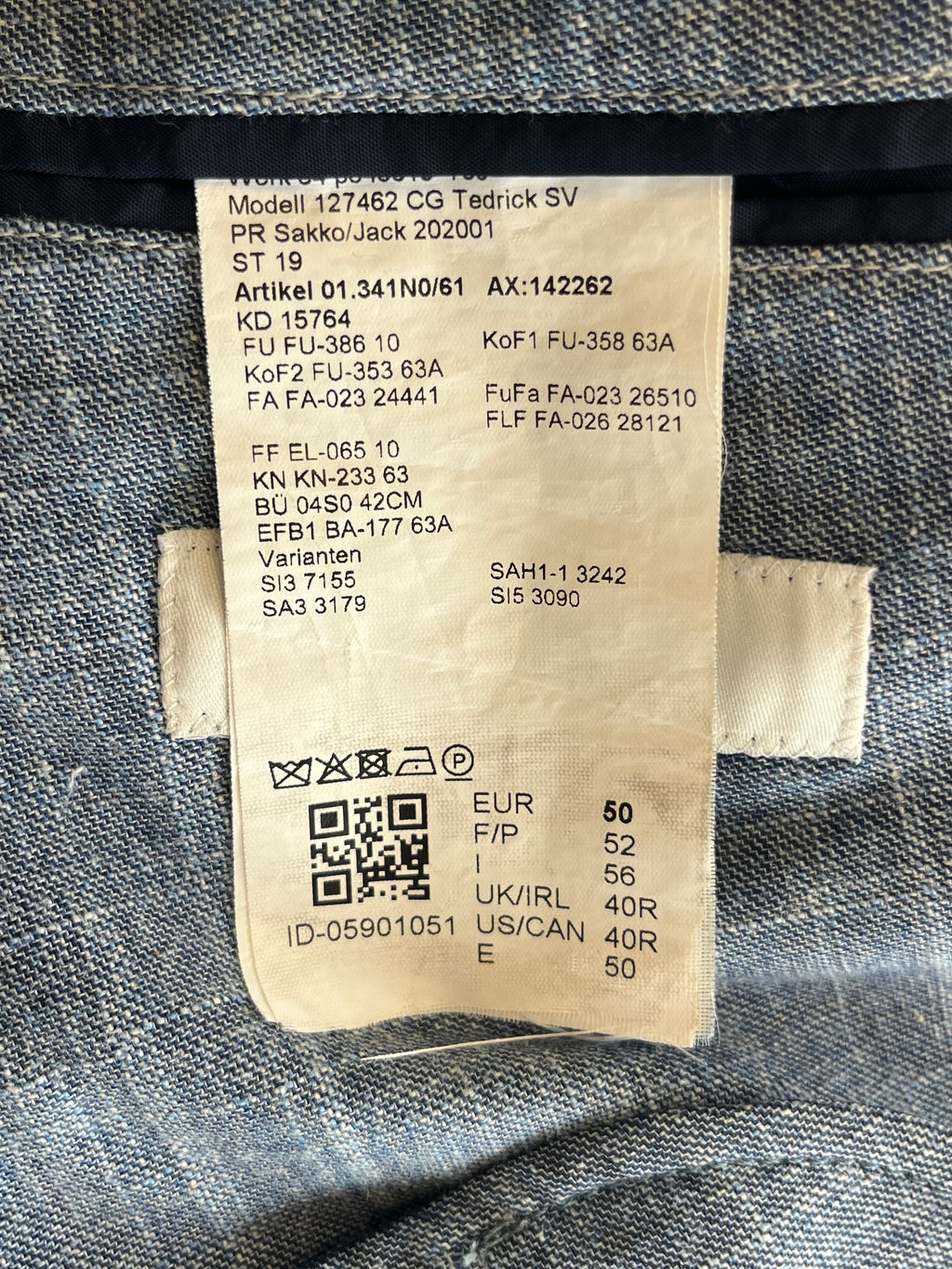CG Tedrick SV Blazer – Gr. 50, Blau, Wolle/Baumwolle/Leinen, Guter Zustand