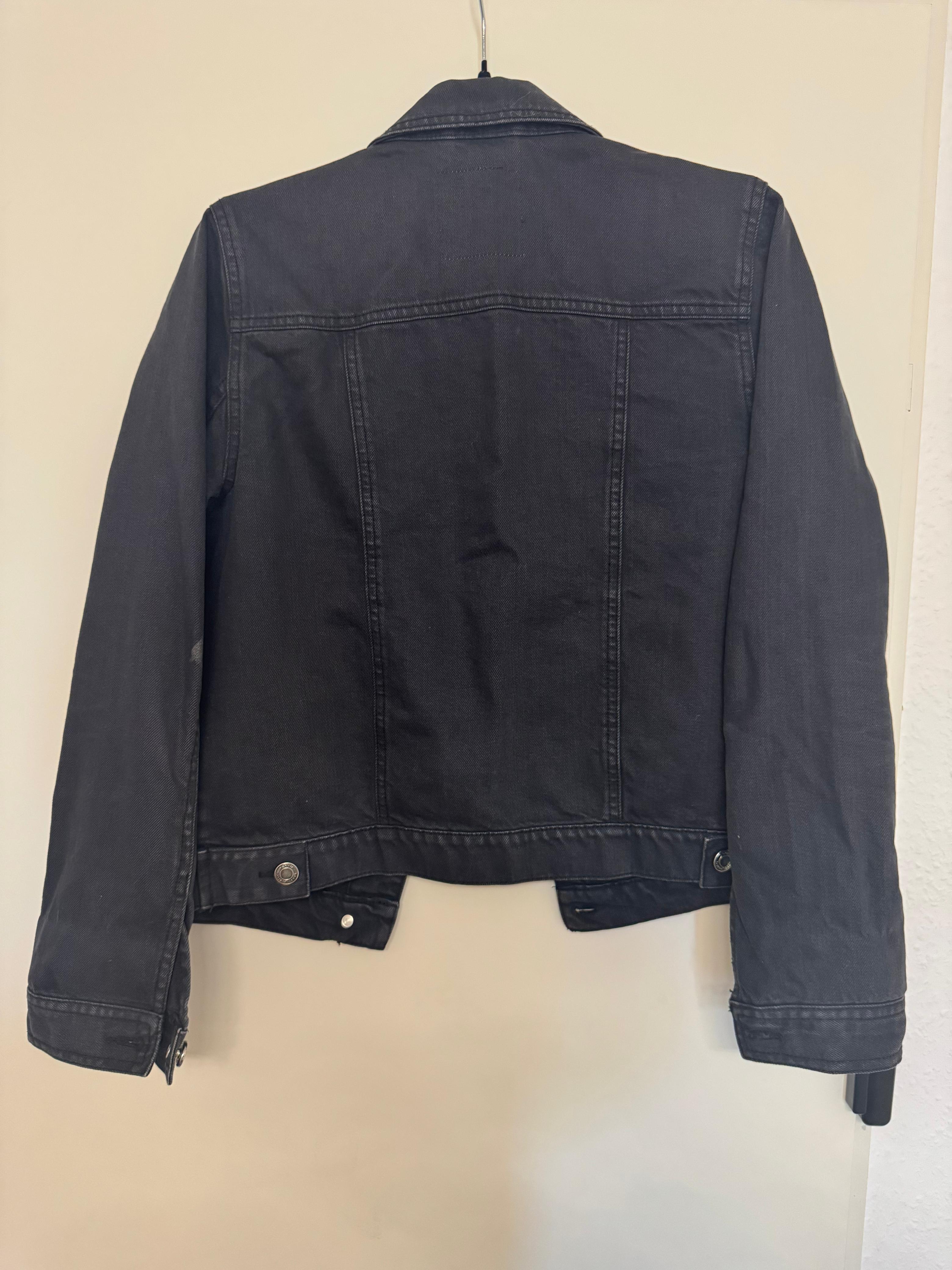 Tally Weijl Denim Jacket – Black, Size 36, Metal Pins, Very Good Condition