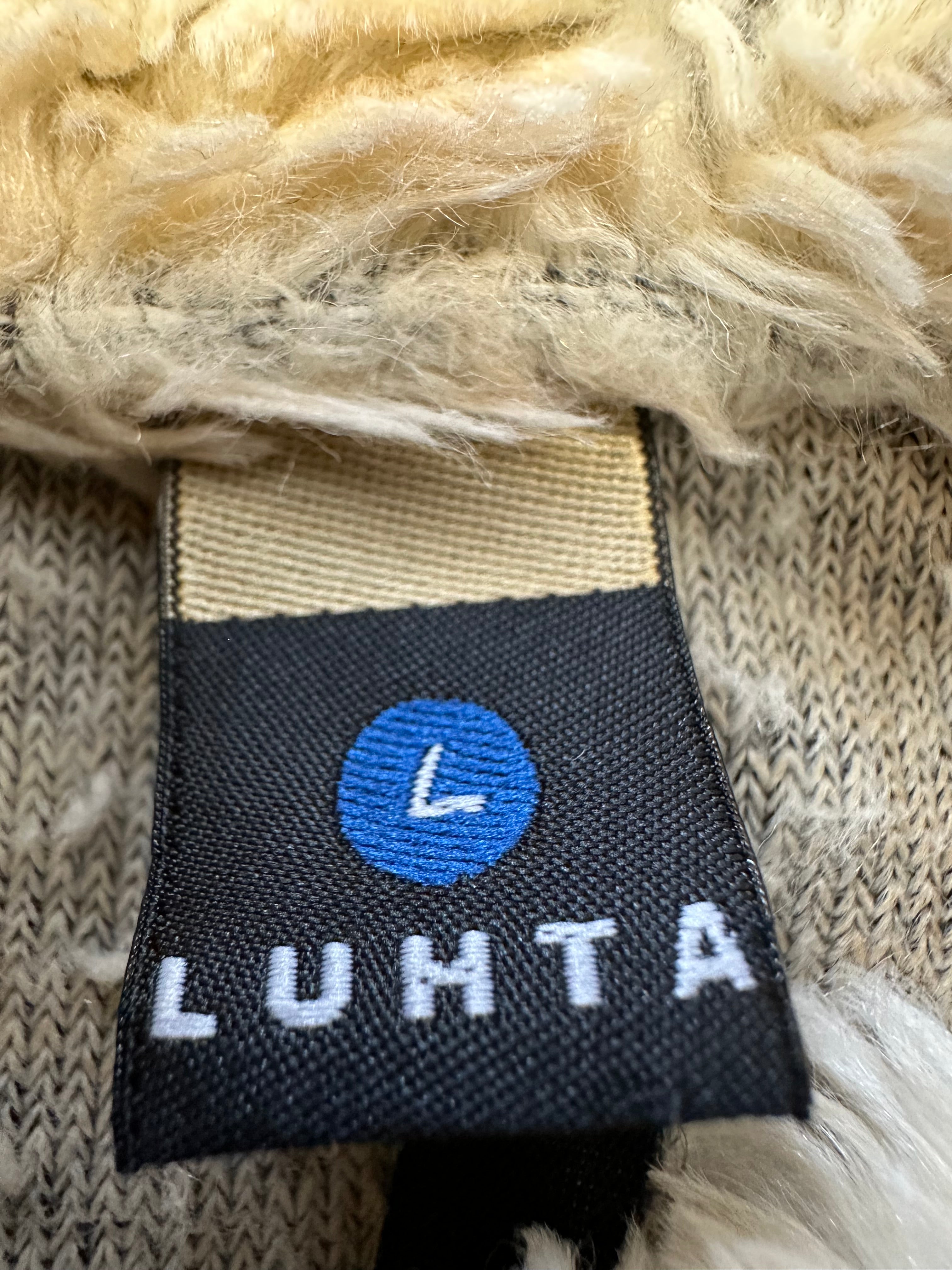 Luhta Teddy Fleece ½-Zip Pullover, Large, Beige, Very Good Condition