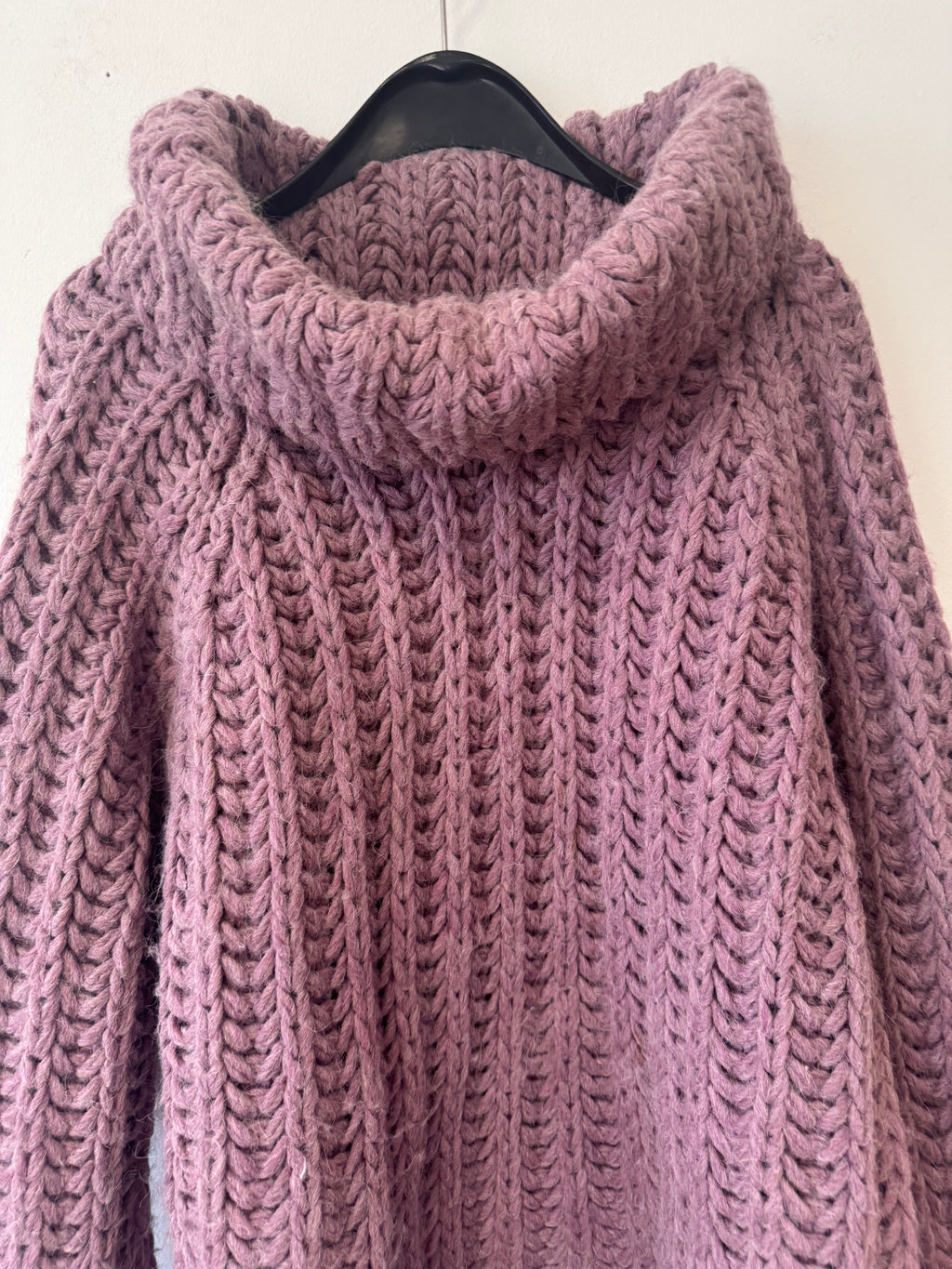 Blaumax Chunky Woll-Alpaka Pullover, Lavendel, Größe L-XL, Sehr Gut