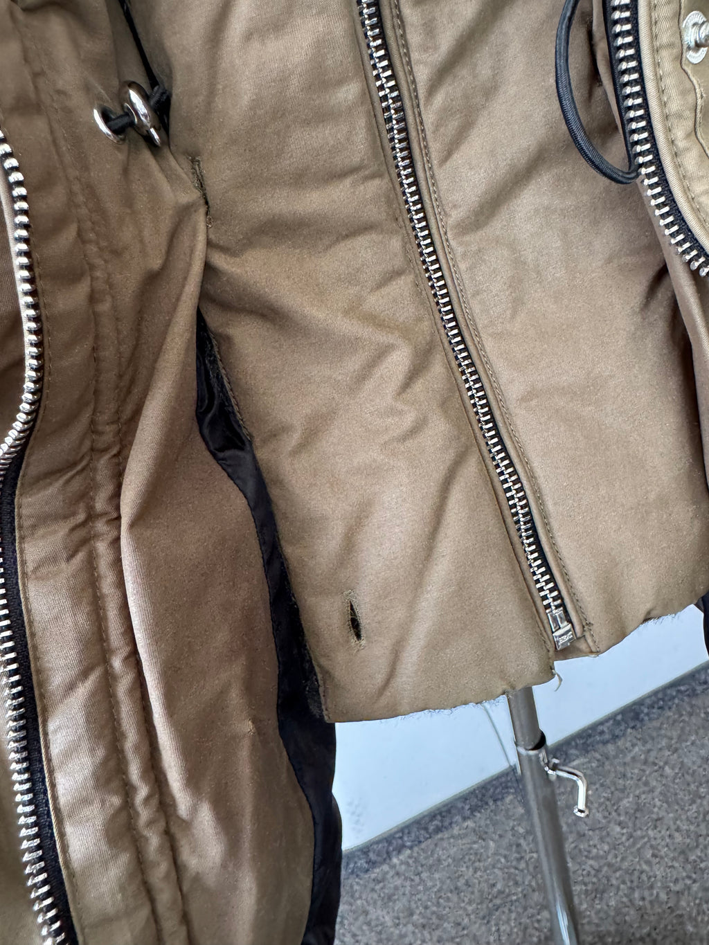 Mango Casual Parka Women’s M Khaki-Brown Faux Fur Hood Normal Use