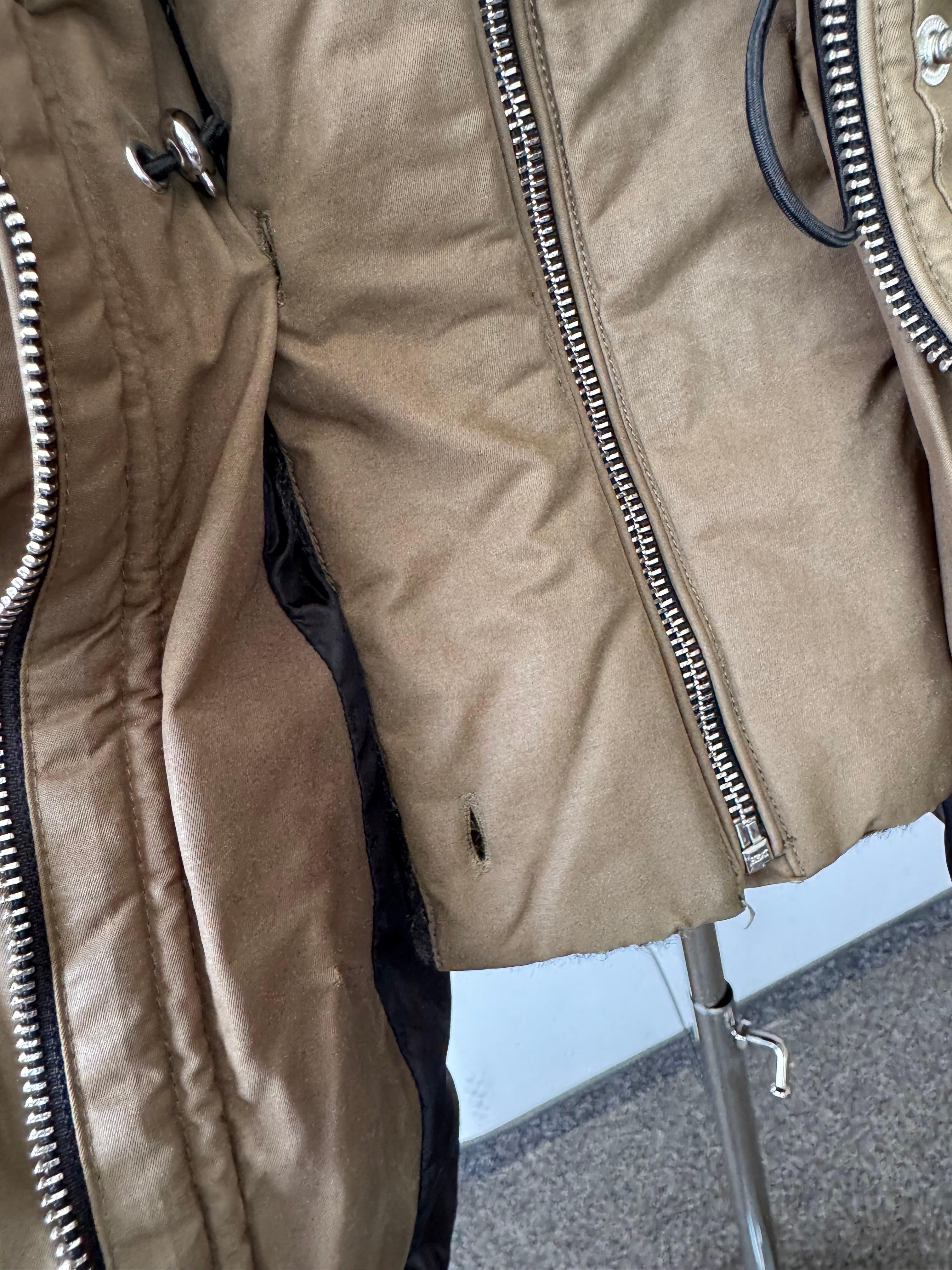 Mango Casual Parka Women’s M Khaki-Brown Faux Fur Hood Normal Use