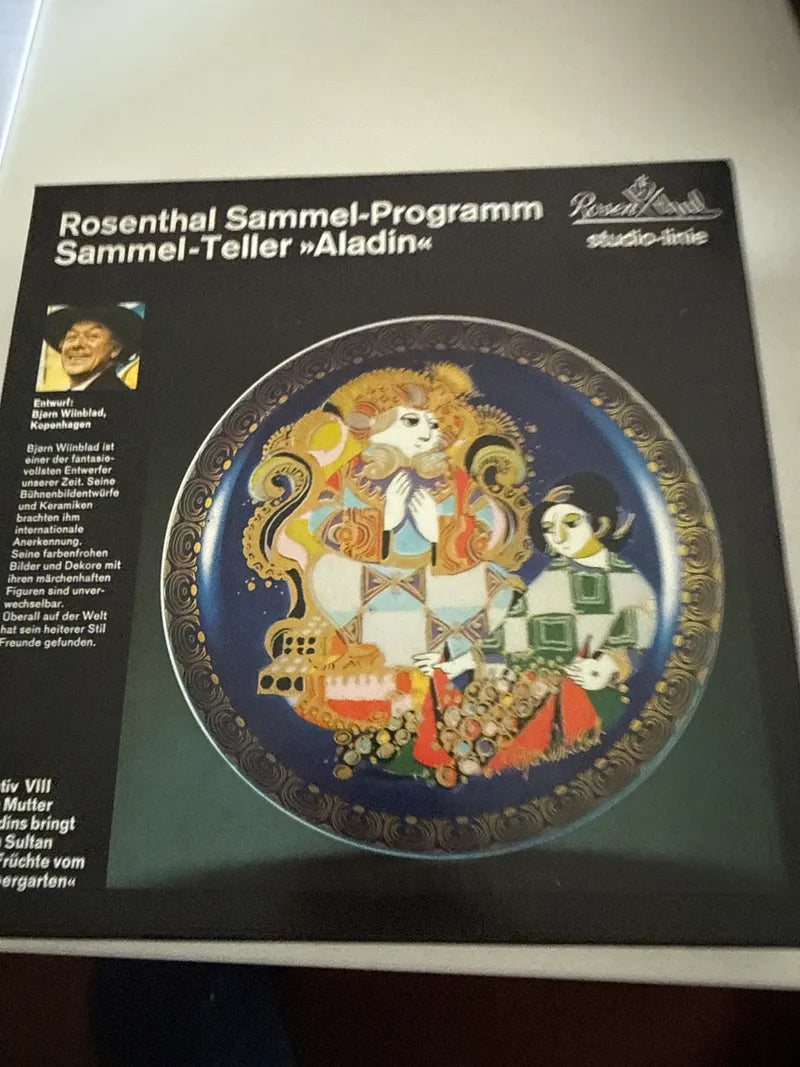 Rosenthal Aladin Collector Plate Scene VIII by Björn Wiinblad, Very Good