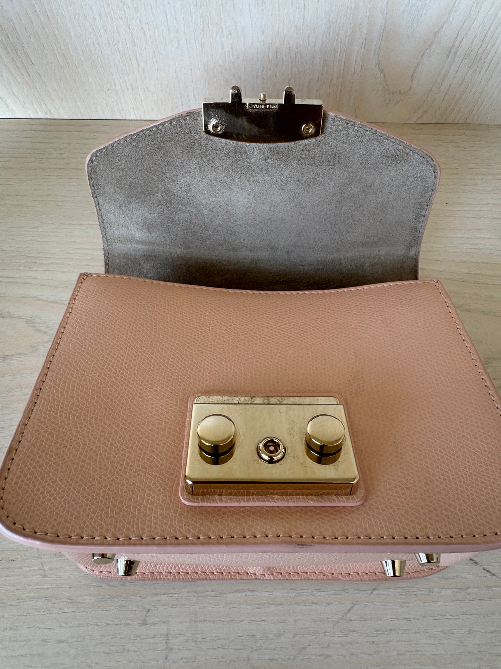 Furla Metropolis Mini Crossbody Bag – Leather, Blush Pink, Good Condition