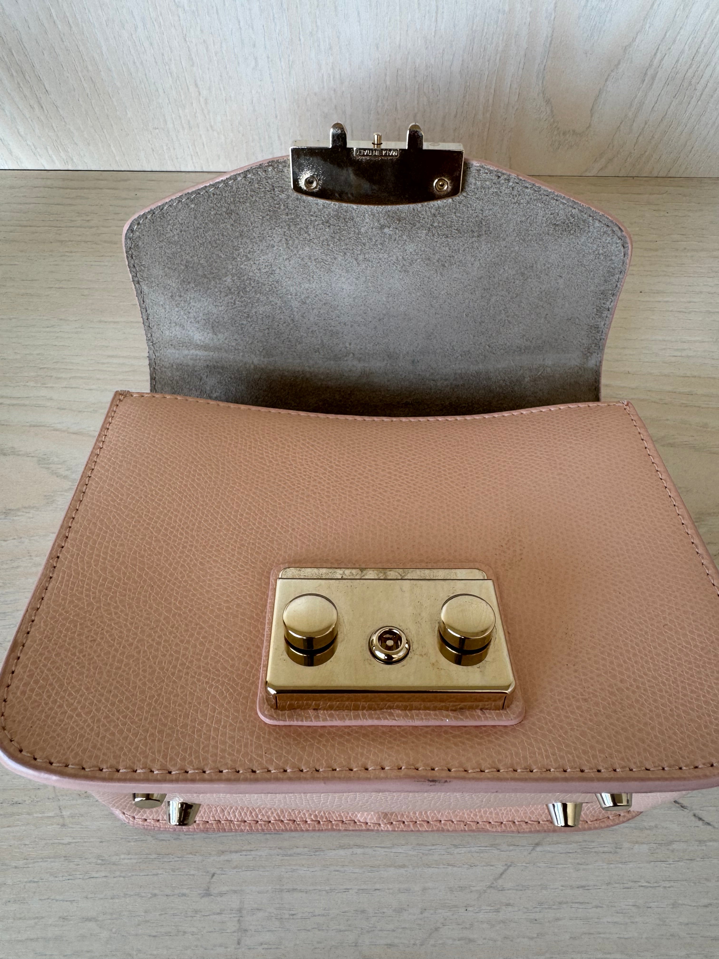 Furla Metropolis Mini Crossbody Bag – Leather, Blush Pink, Good Condition