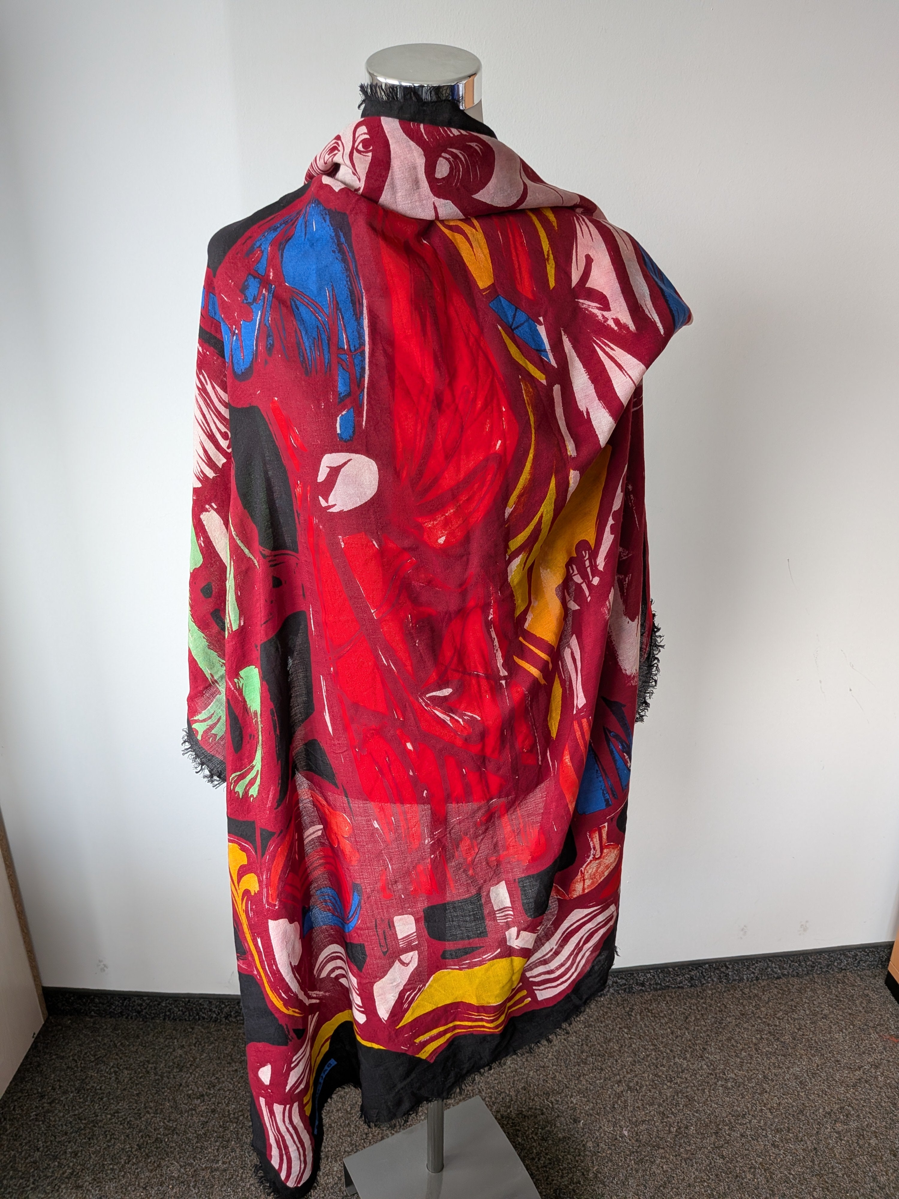 Balenciaga x Sadao Watanabe Schal 100x100cm Wolle/Seide Multicolor Sehr Gut