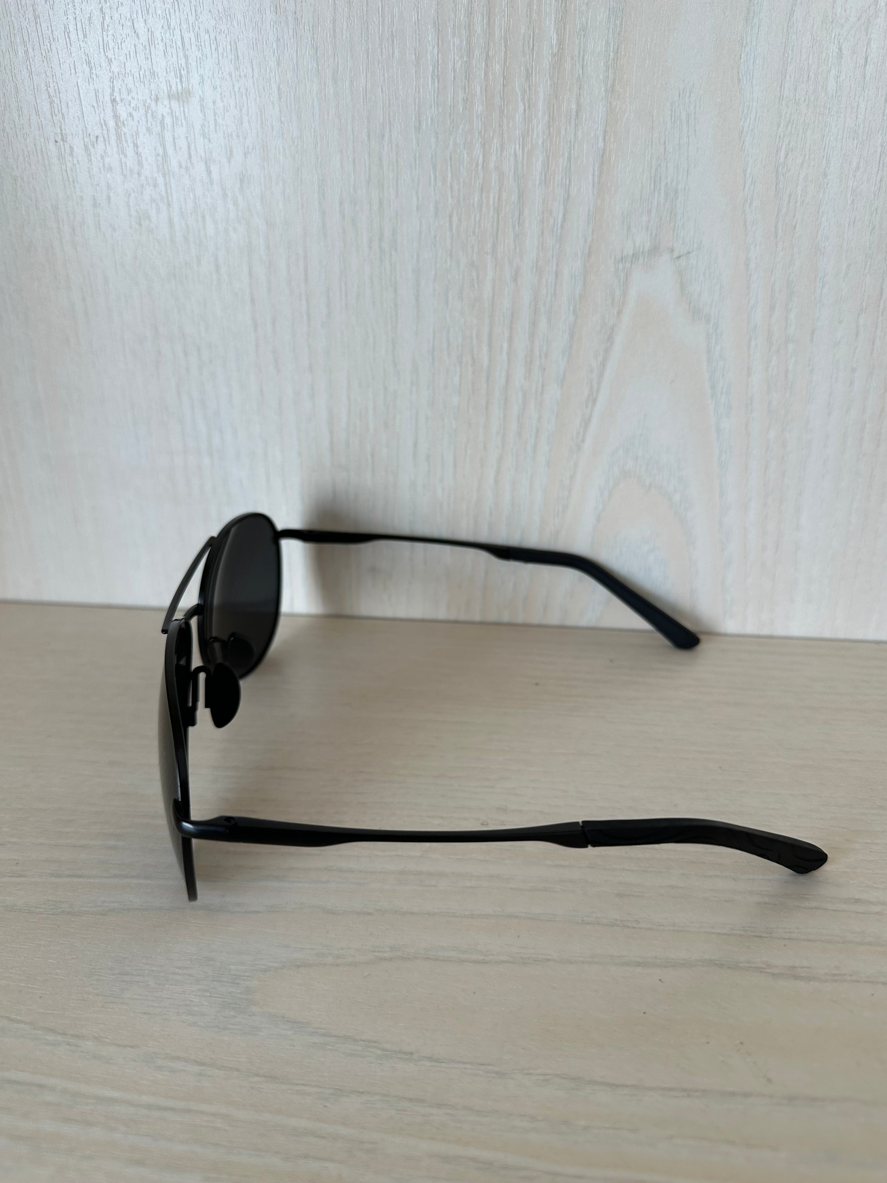 DXRPO Aviator Sonnenbrille Schwarz UV400 58mm Unisex Wie Neu mit Etui