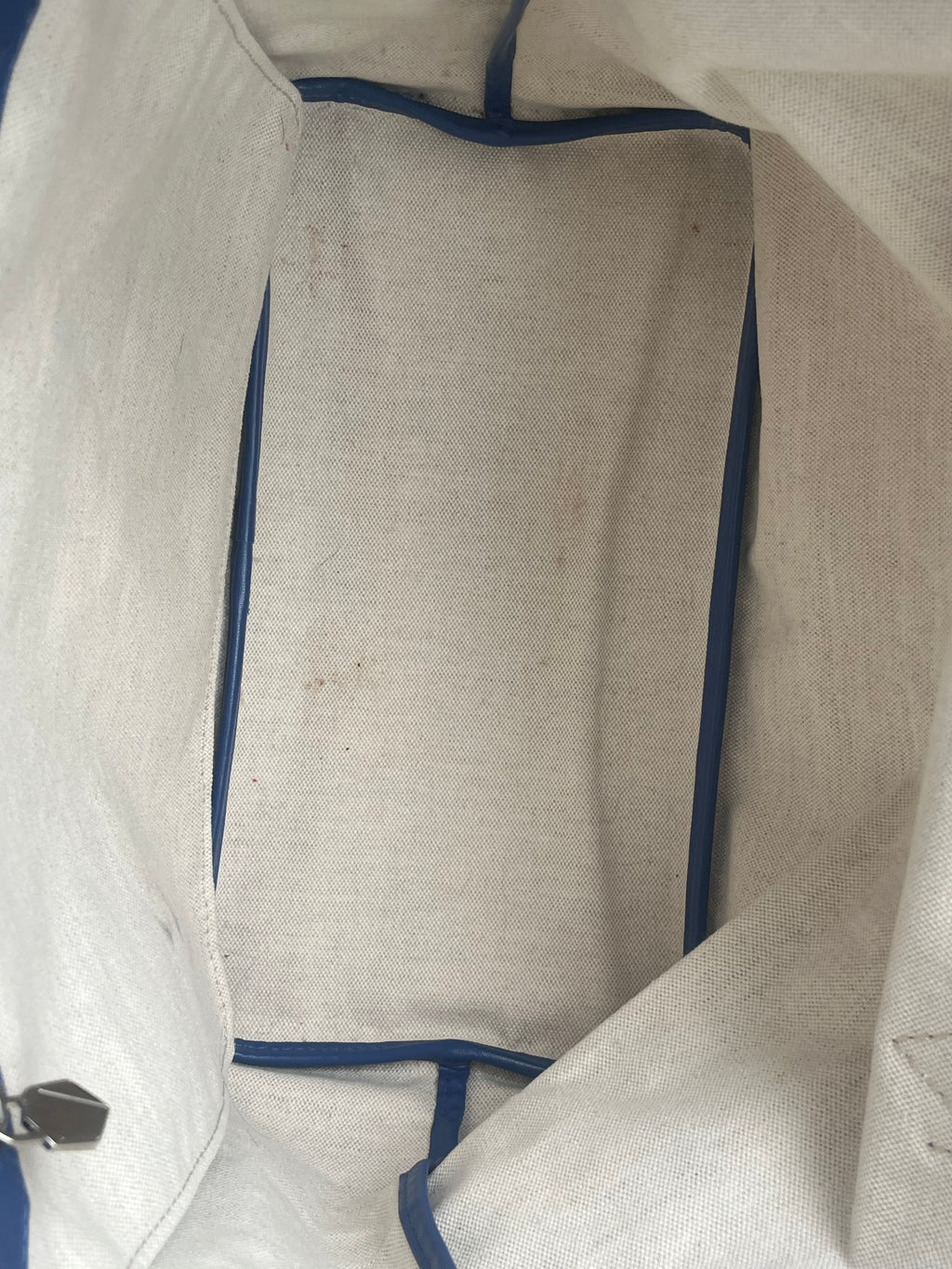 Moreau Paris Saint-Tropez MM Tote Deep Blue Canvas Leder Sehr Gut 29cm