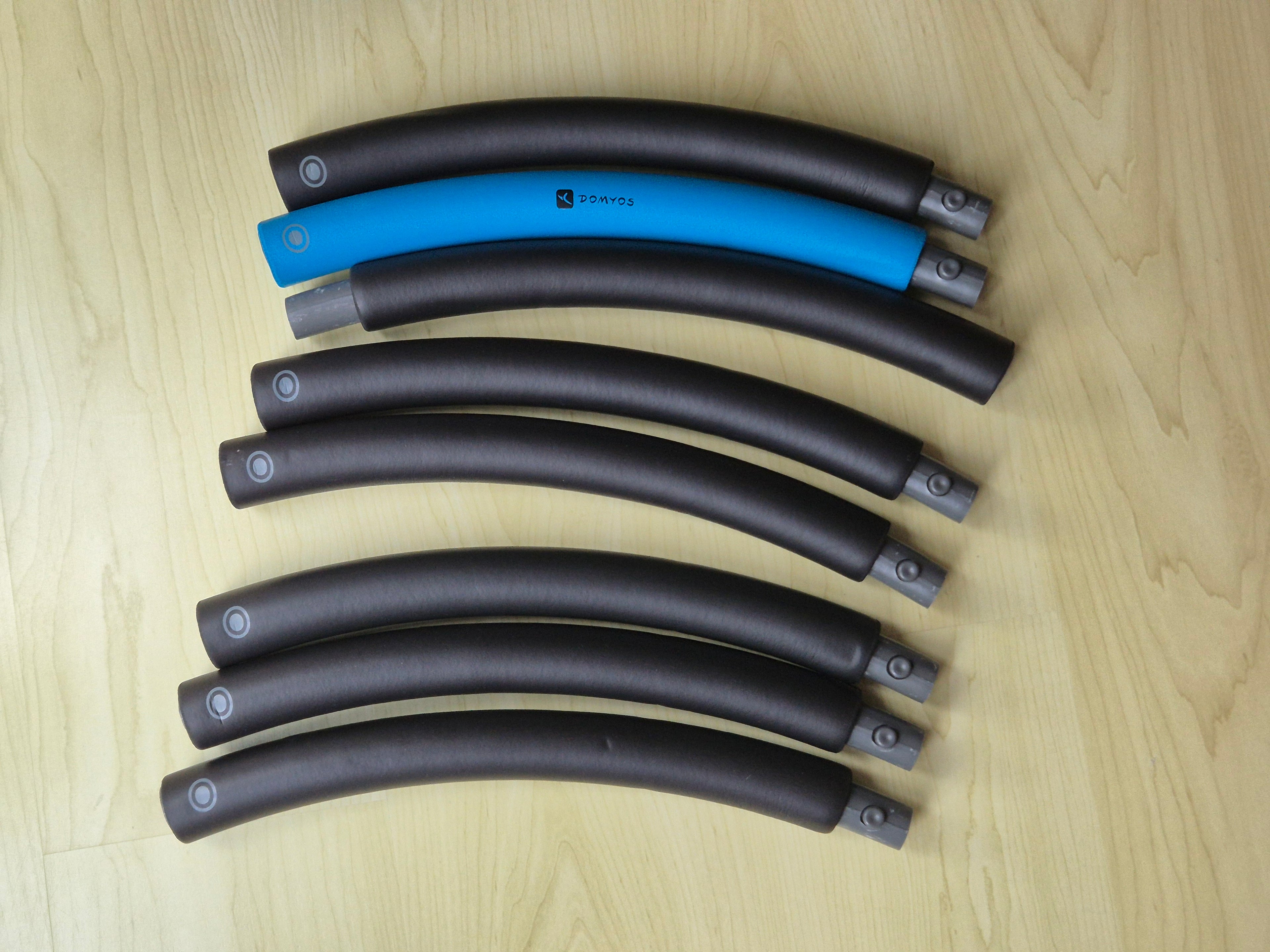Domyos Weighted Hula Hoop 1,4kg 95cm Abnehmbar Schwarz/Blau Zustand Gut