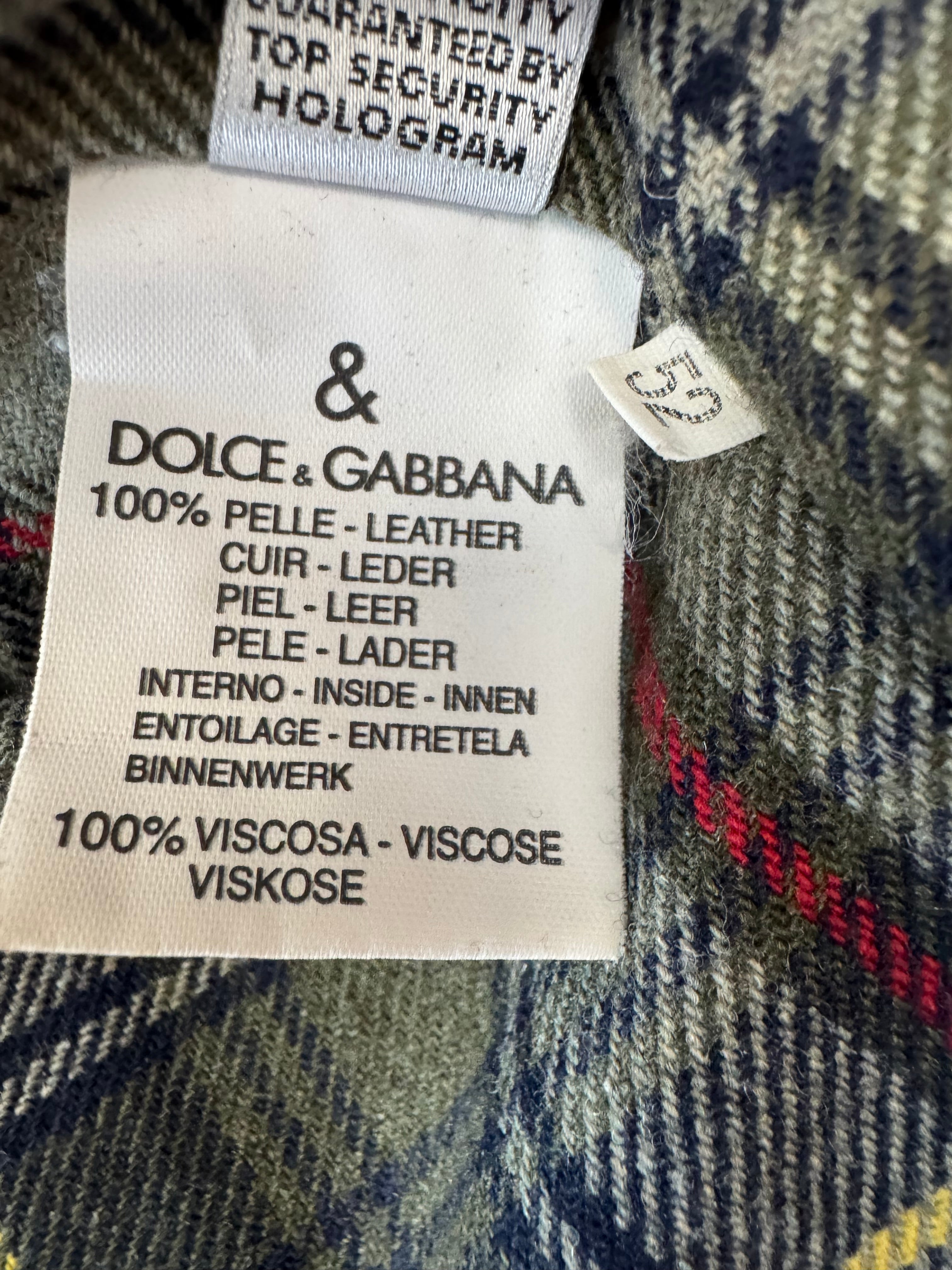 Dolce & Gabbana Herren Lederjacke Gr. 50 Cognac 100% Leder Sehr Gut