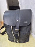 Fitz & Huxley Rucksack “Equinox” – Canvas & Leder, Schwarz, H35xB25xT15