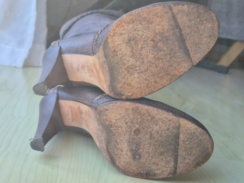 Gucci Lederstiefel mit Bambus-Quasten, Braun, EU 40.5, Guter Zustand