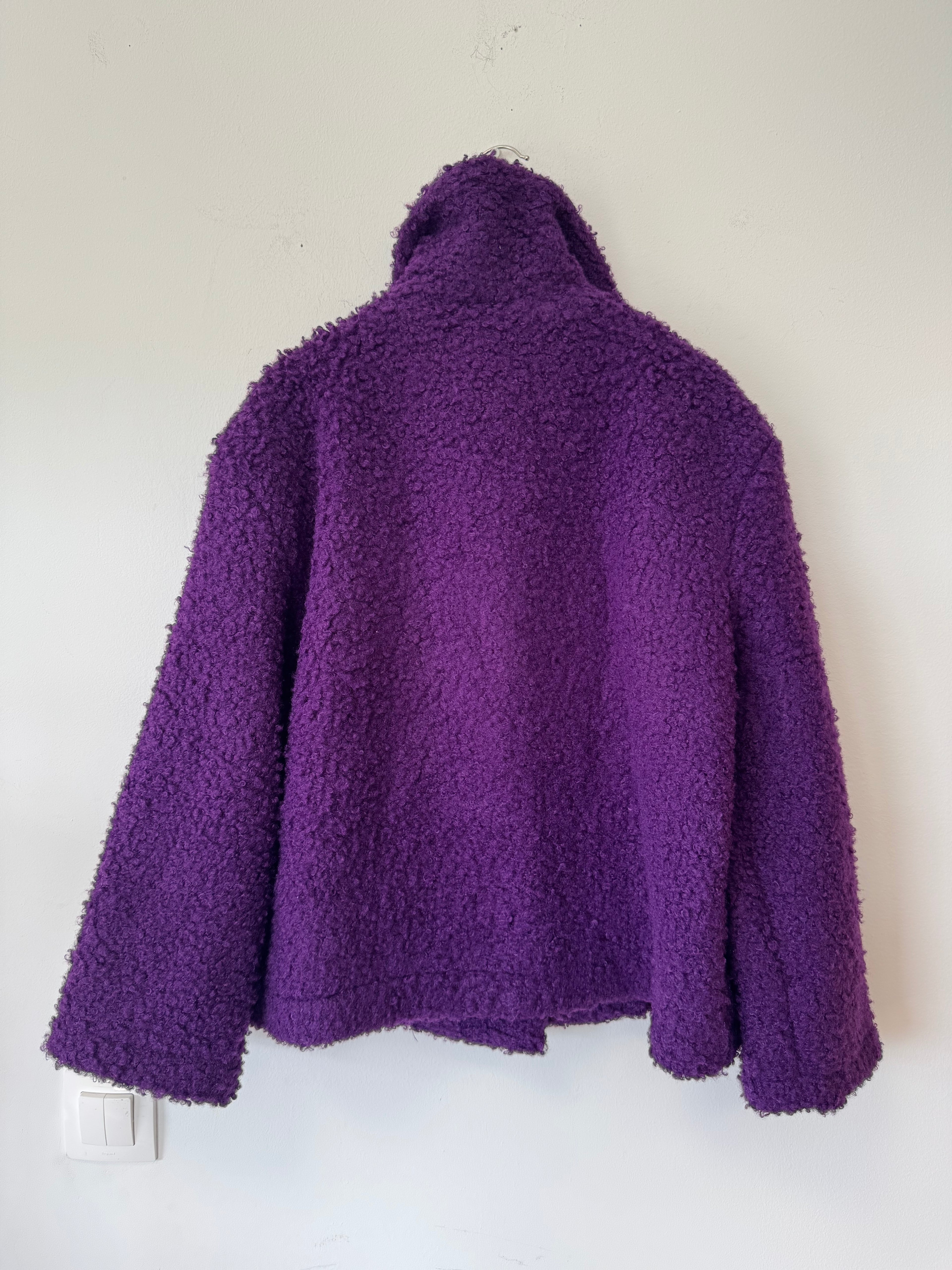 ZETA OTTO STUDIO Jacket 80195 – Teddy/Bouclé, Grape Purple, Size 44, Good