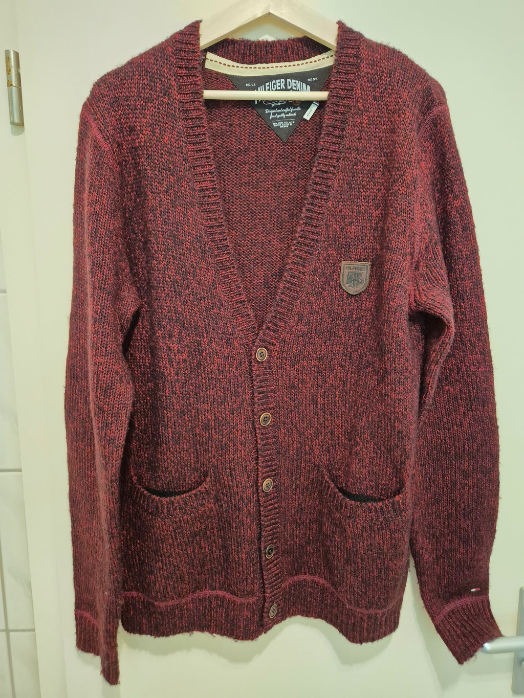 Tommy Hilfiger Denim Cardigan | Gr. M | Wollmix, Dunkelrot | Gut