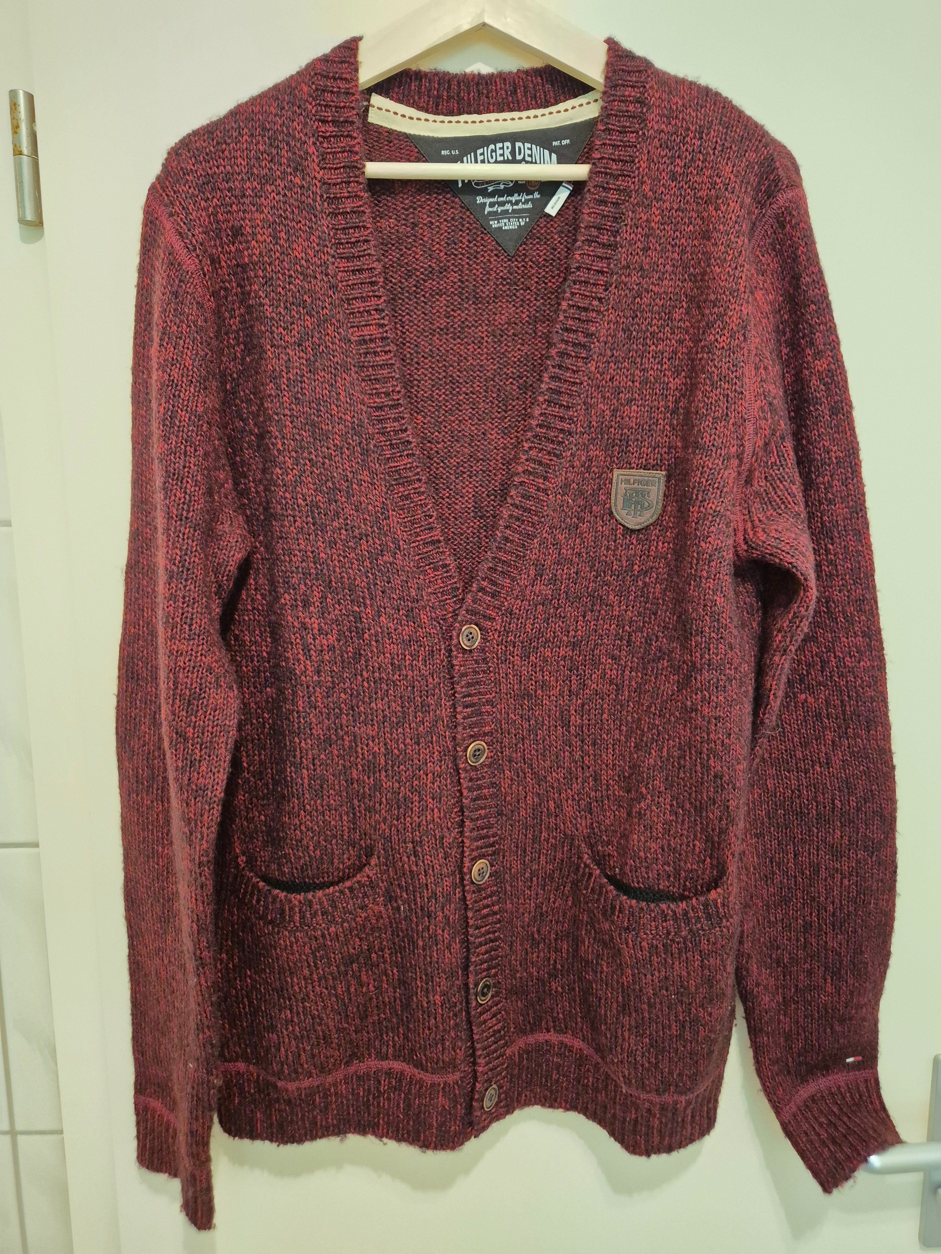 Tommy Hilfiger Denim Cardigan | Gr. M | Wollmix, Dunkelrot | Gut