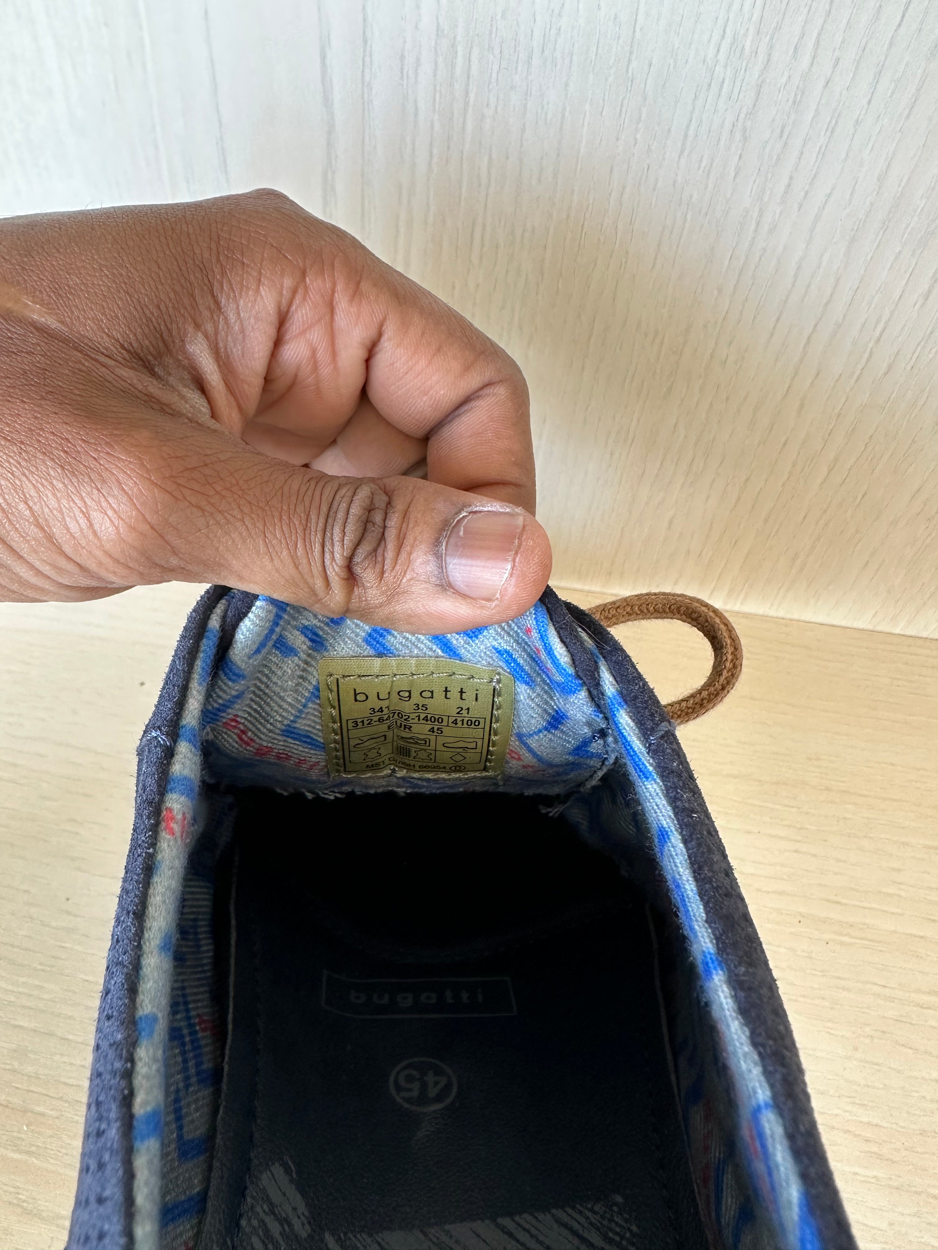 Bugatti Melchiore Derby Dunkelblau Wildleder Gr. 45 – sehr guter Zustand