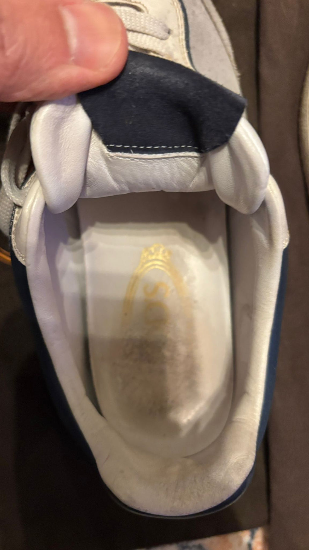 Tod’s Leder/Wildleder Sneaker Grau-Blau-Rot EU 41.5 mit Dustbags, Zustand: Stark genutzt
