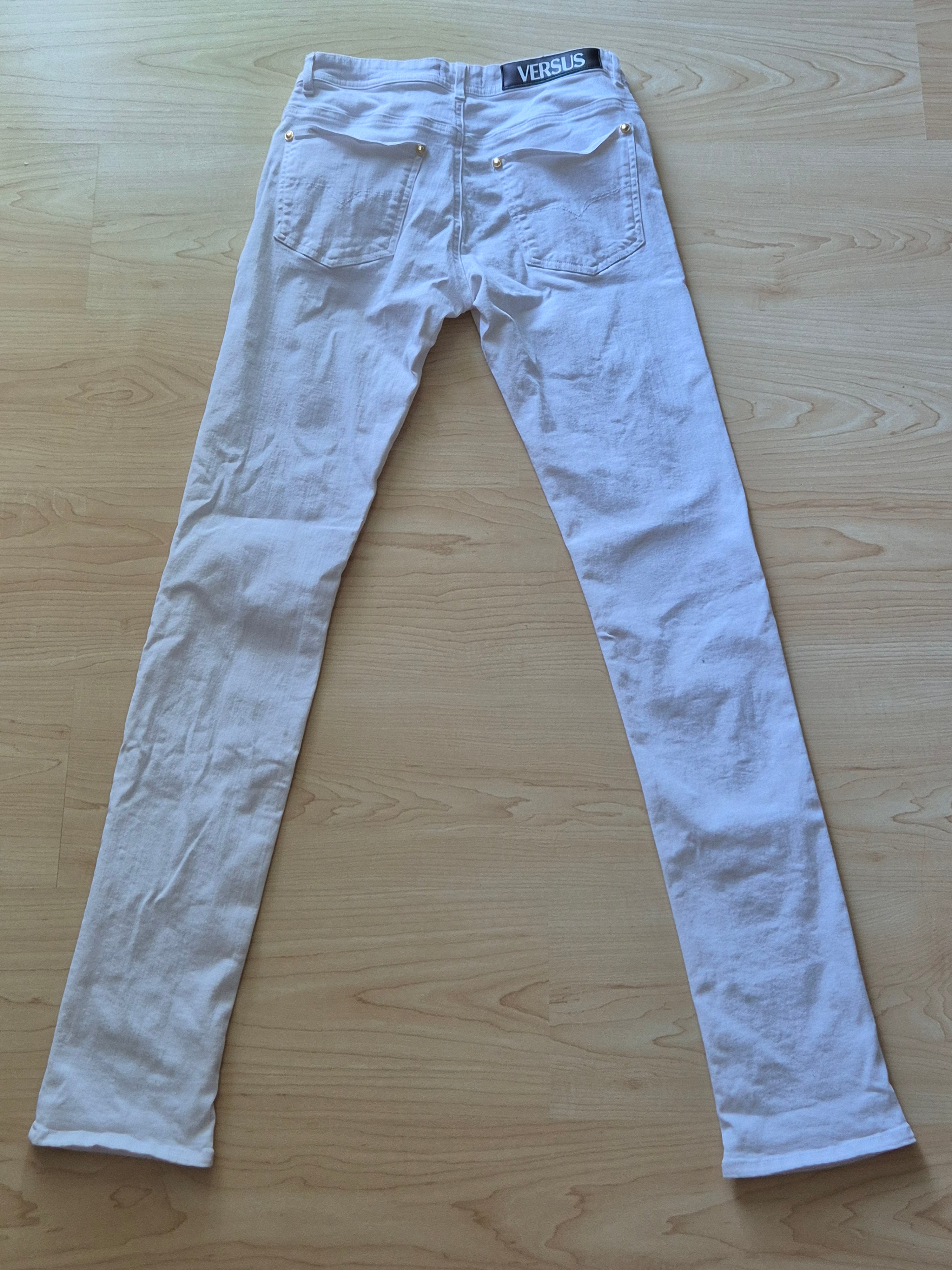Versus Versace White Skinny Jeans W30 Gold Lion Buttons – Normal Use