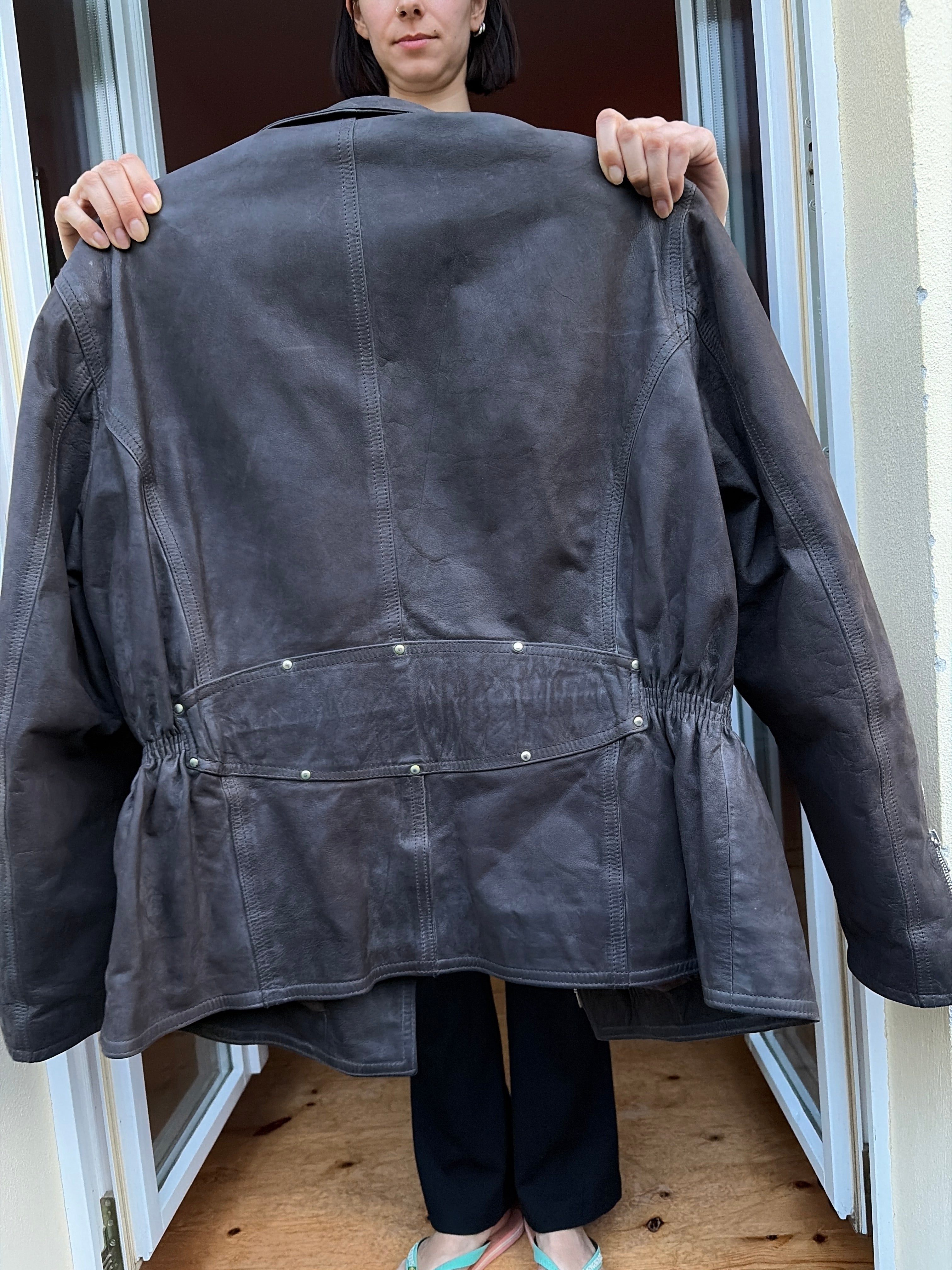 MPR Italian Leather Prize Biker Jacket Dark Brown Cowhide Men's Medium Good
