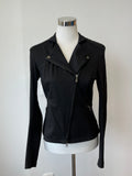 Belstaff Women's Stretch Cotton Biker Jacket Black Size 42 Very Good