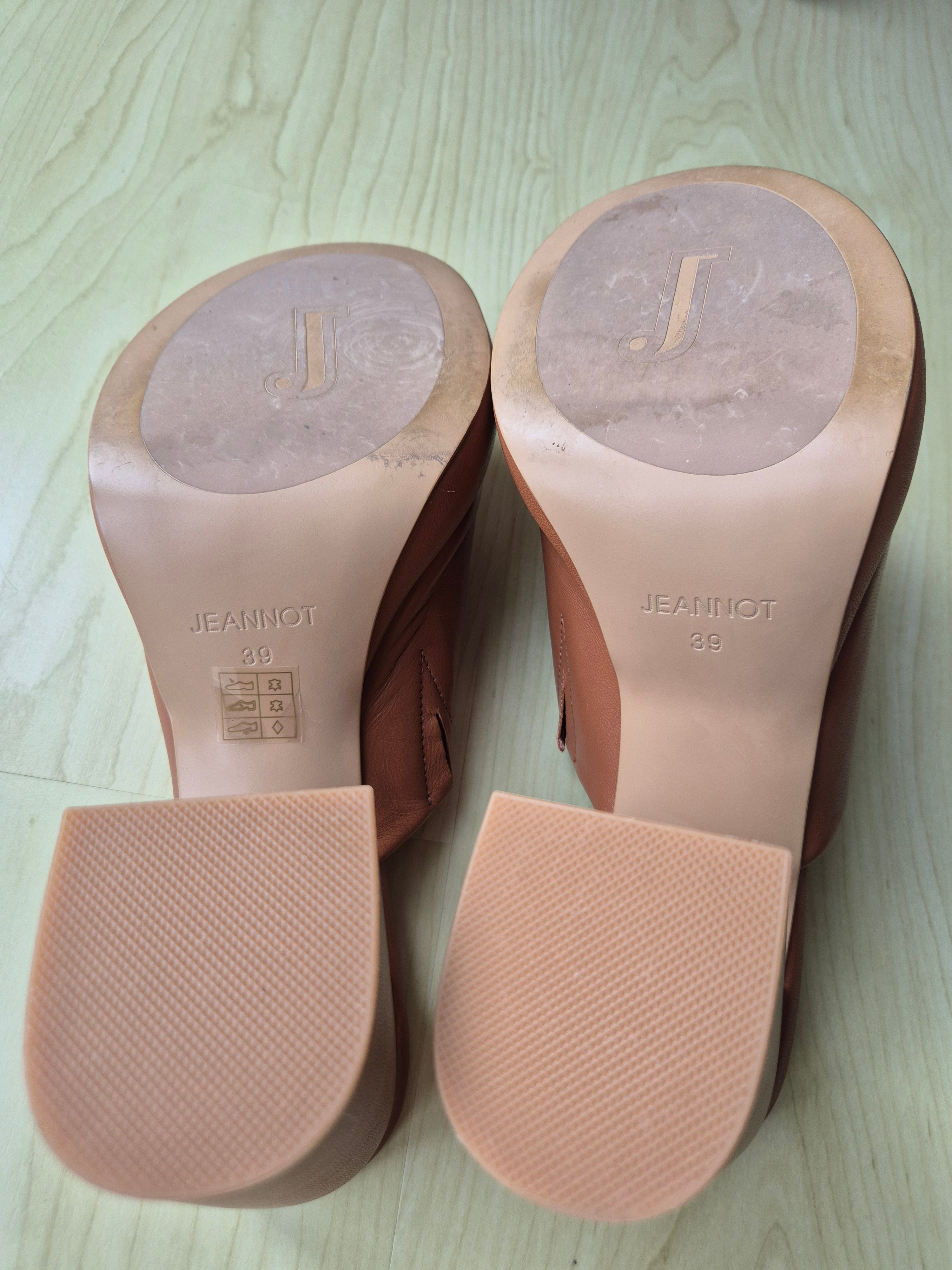 Jeannot Leder Plateau Sandalen Cuoio, EU 39 – Sehr guter Zustand