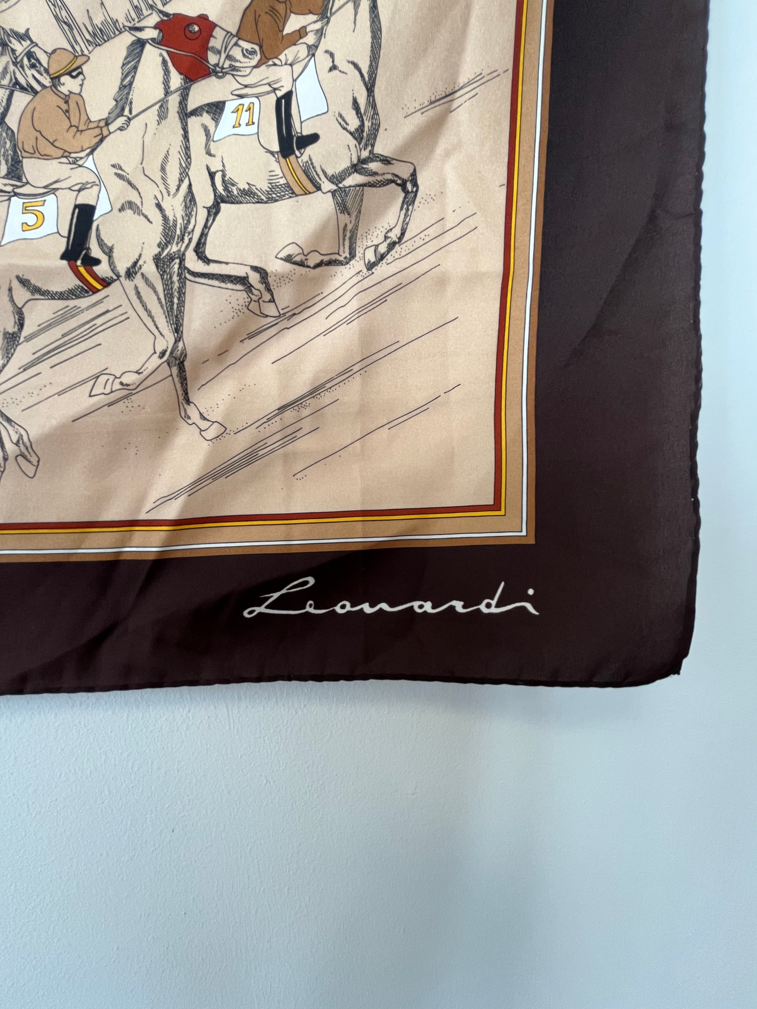 Leonardi Seidentuch 77x77cm – Equestrian Print, Multicolor, Sehr Gut