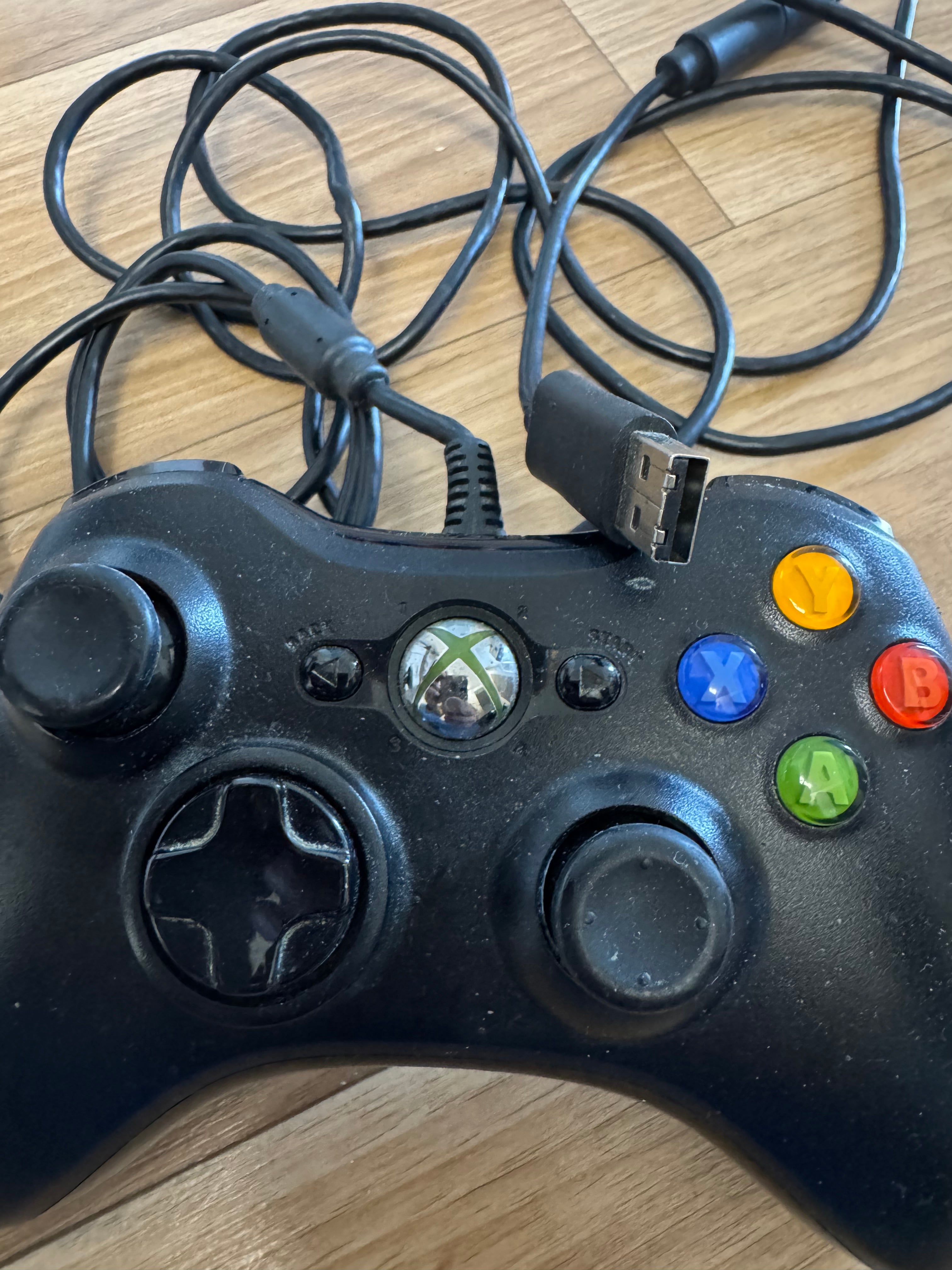 Microsoft Xbox Original Wired Controller – Schwarz, USB, Modell 1409, Gut