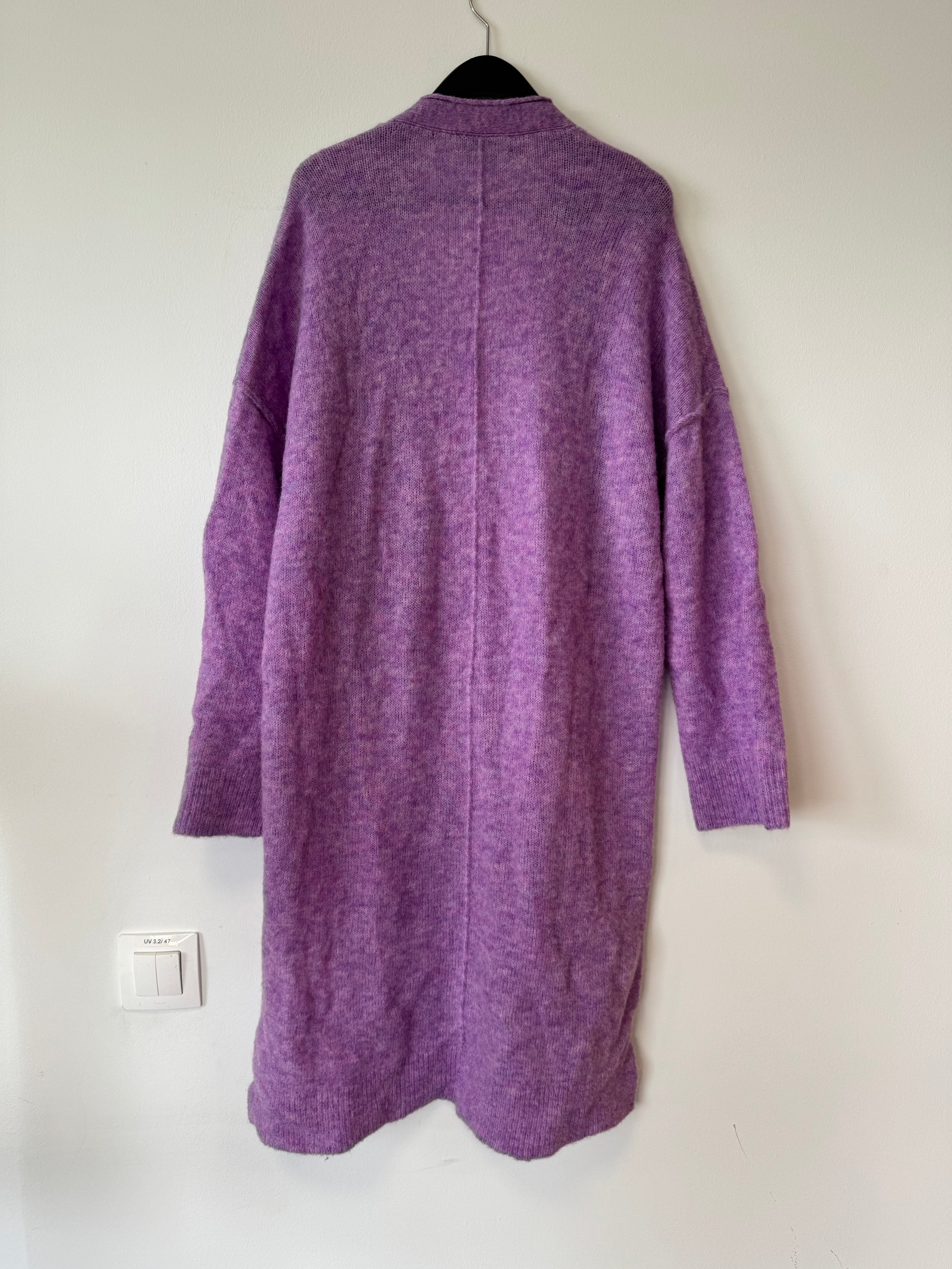 Esisto Pure Knits Alpaca/Merino Long Cardigan Purple Size M Good Condition